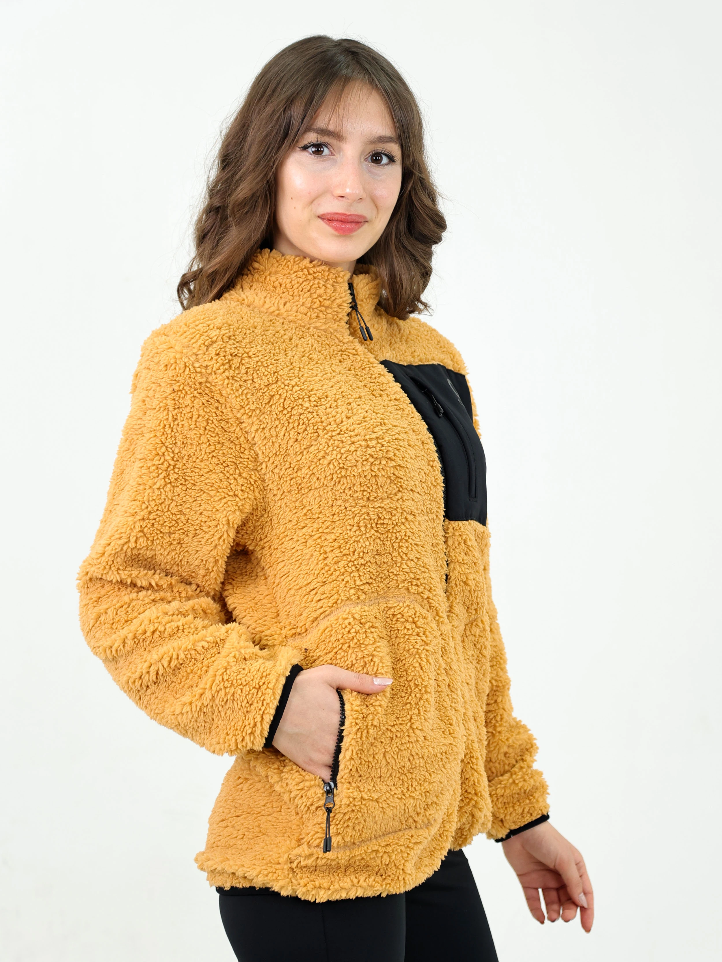 Kiremit Kadın Kuzu Welsoft Polar Ceket