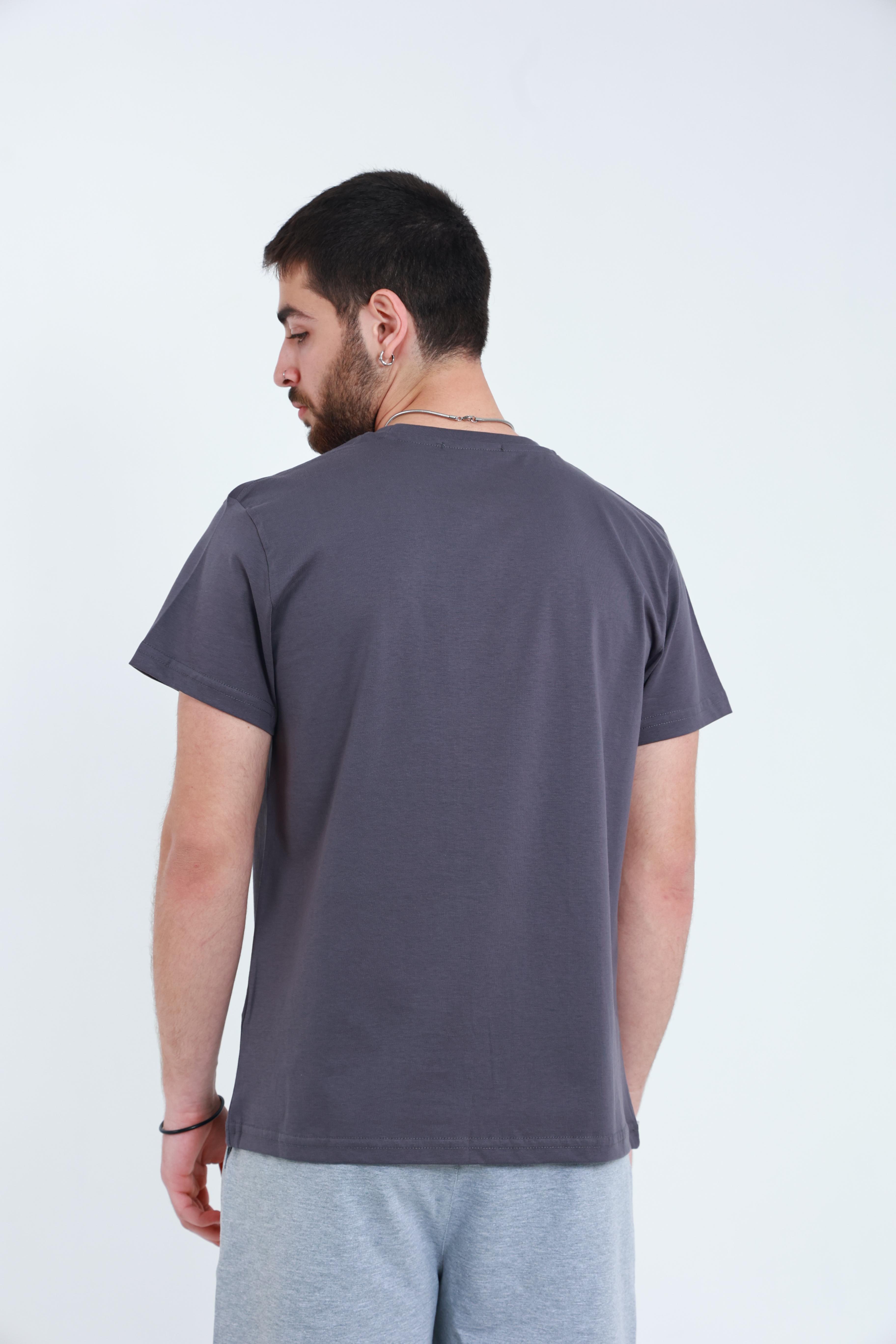 Erkek Penye Regular T-Shirt Füme