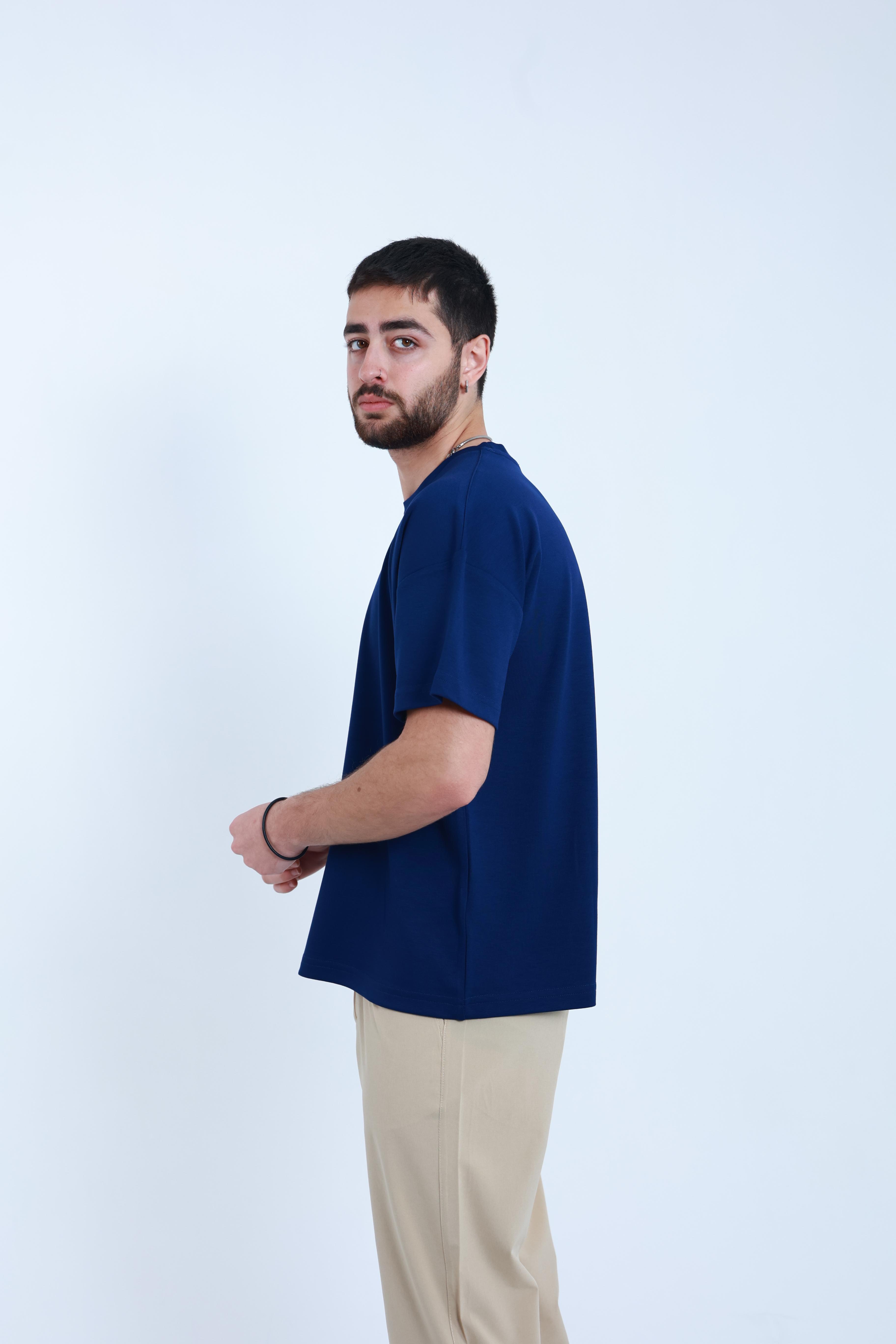 Modal Oversized T-Shirt Mavi