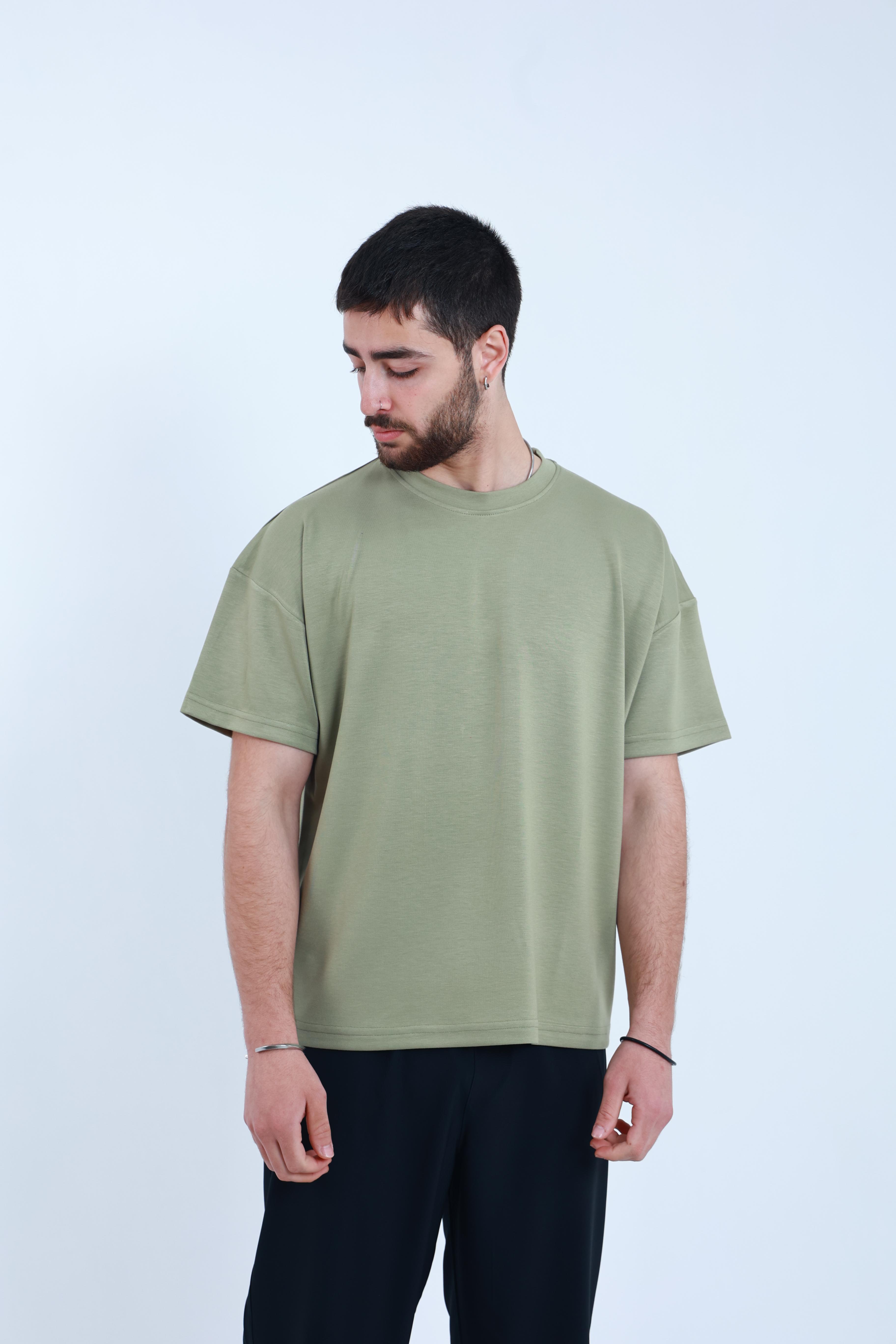 Modal Oversized T-Shirt Yeşil