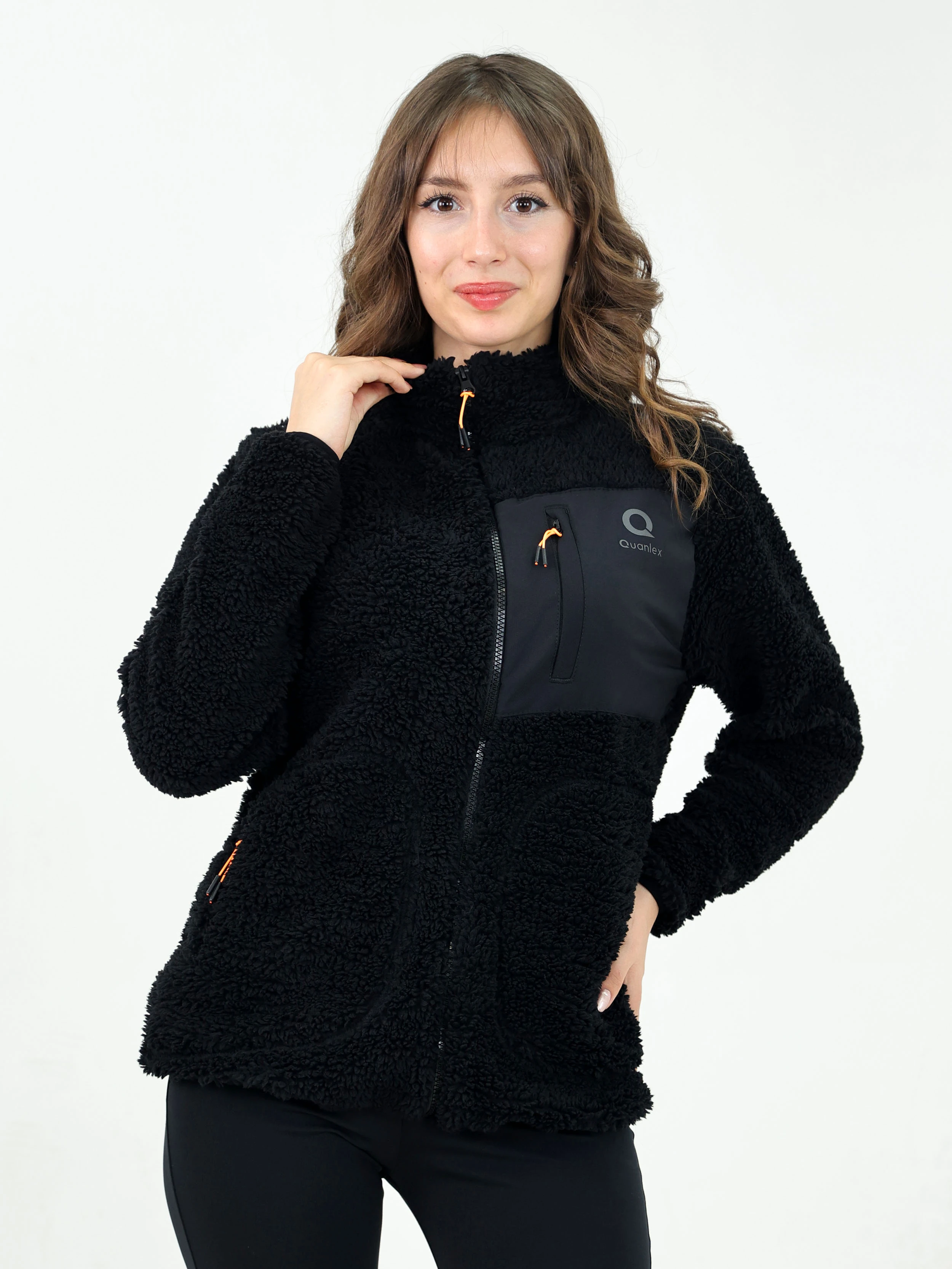 Siyah Kadın Kuzu Welsoft Polar Ceket