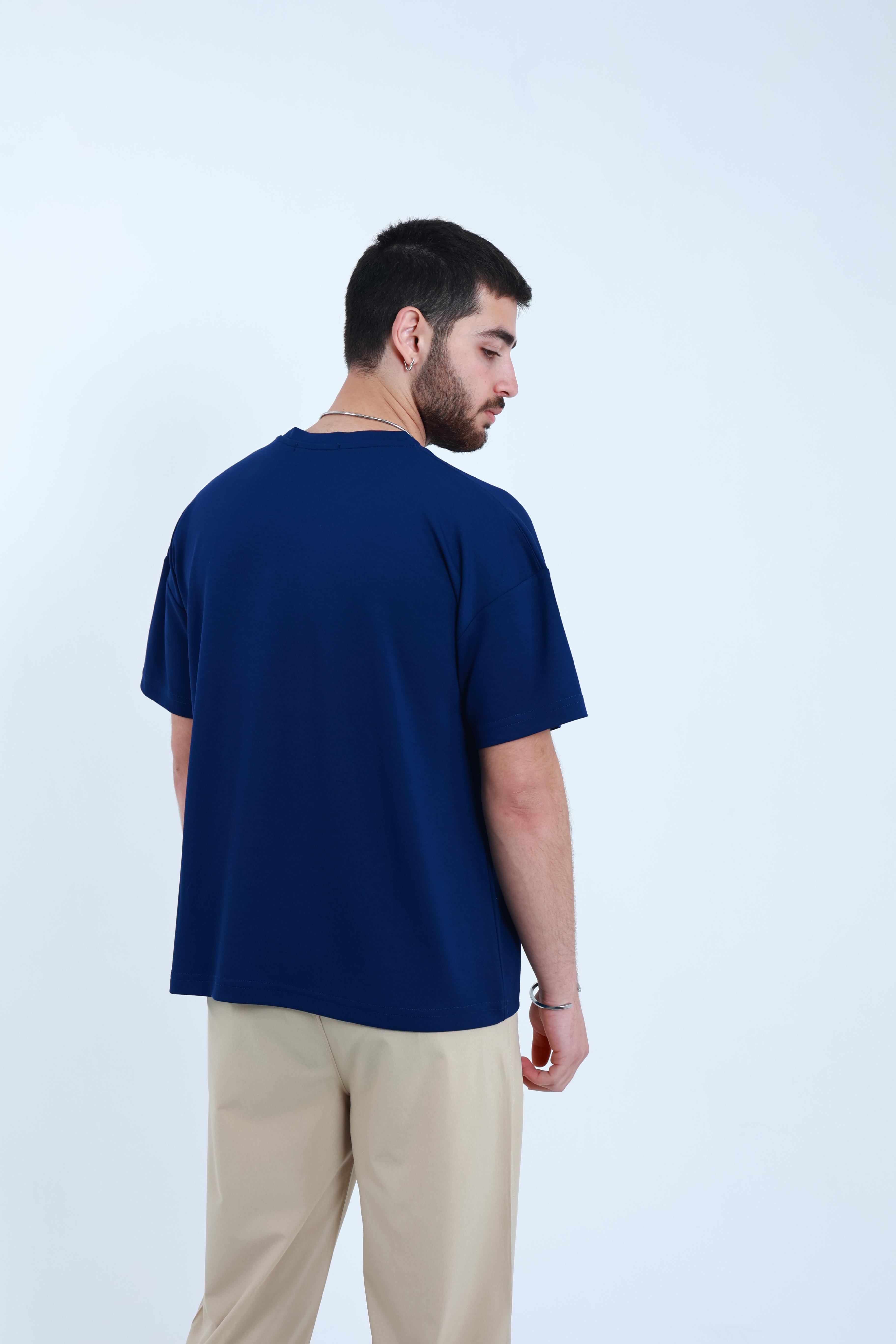 Modal Oversized T-Shirt Mavi