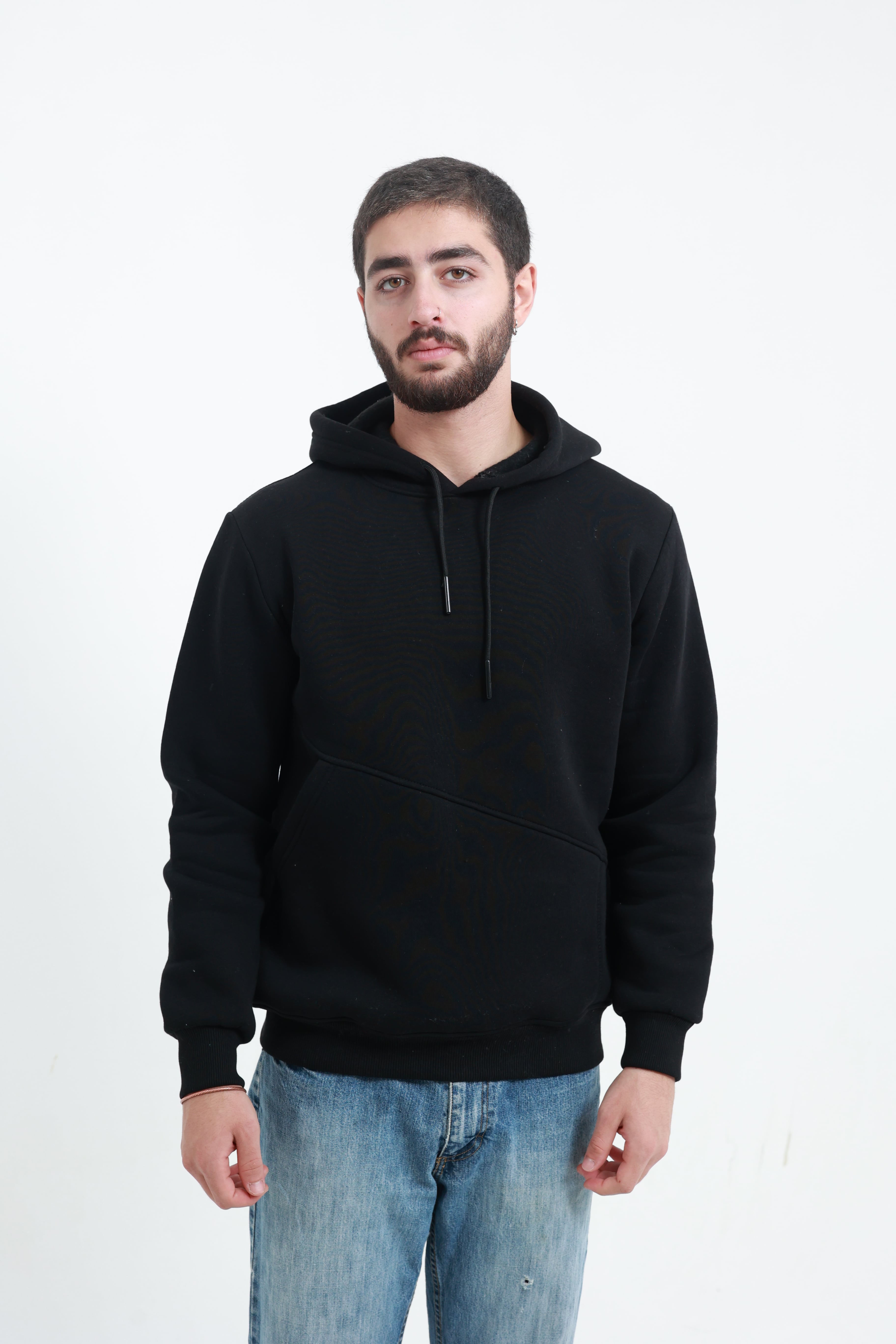 Erkek Yandan Cepli Sweatshirt Siyah
