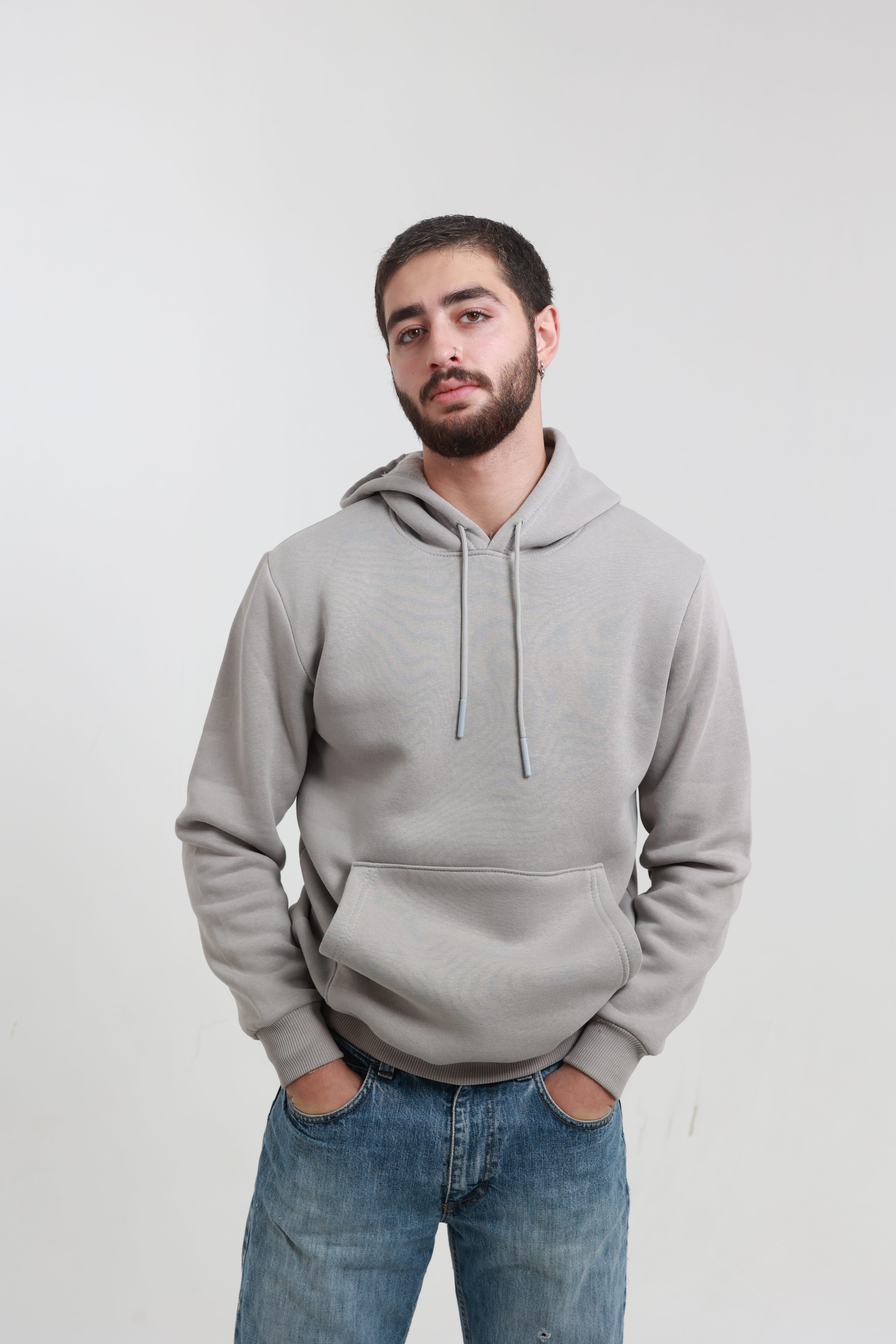 Kanguru Cepli Sweatshirt 3 İplik Taş