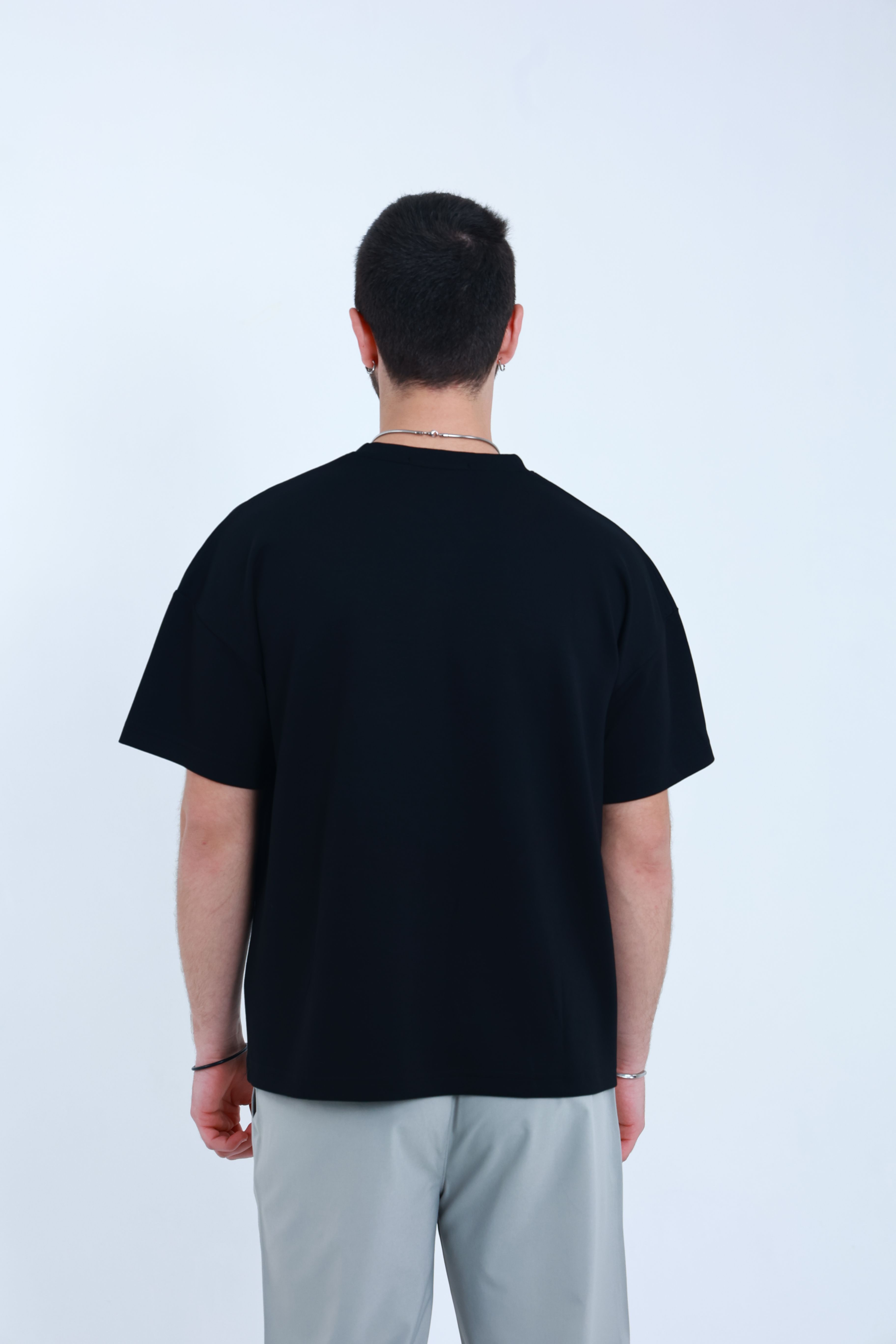 Modal Oversized T-Shirt Siyah