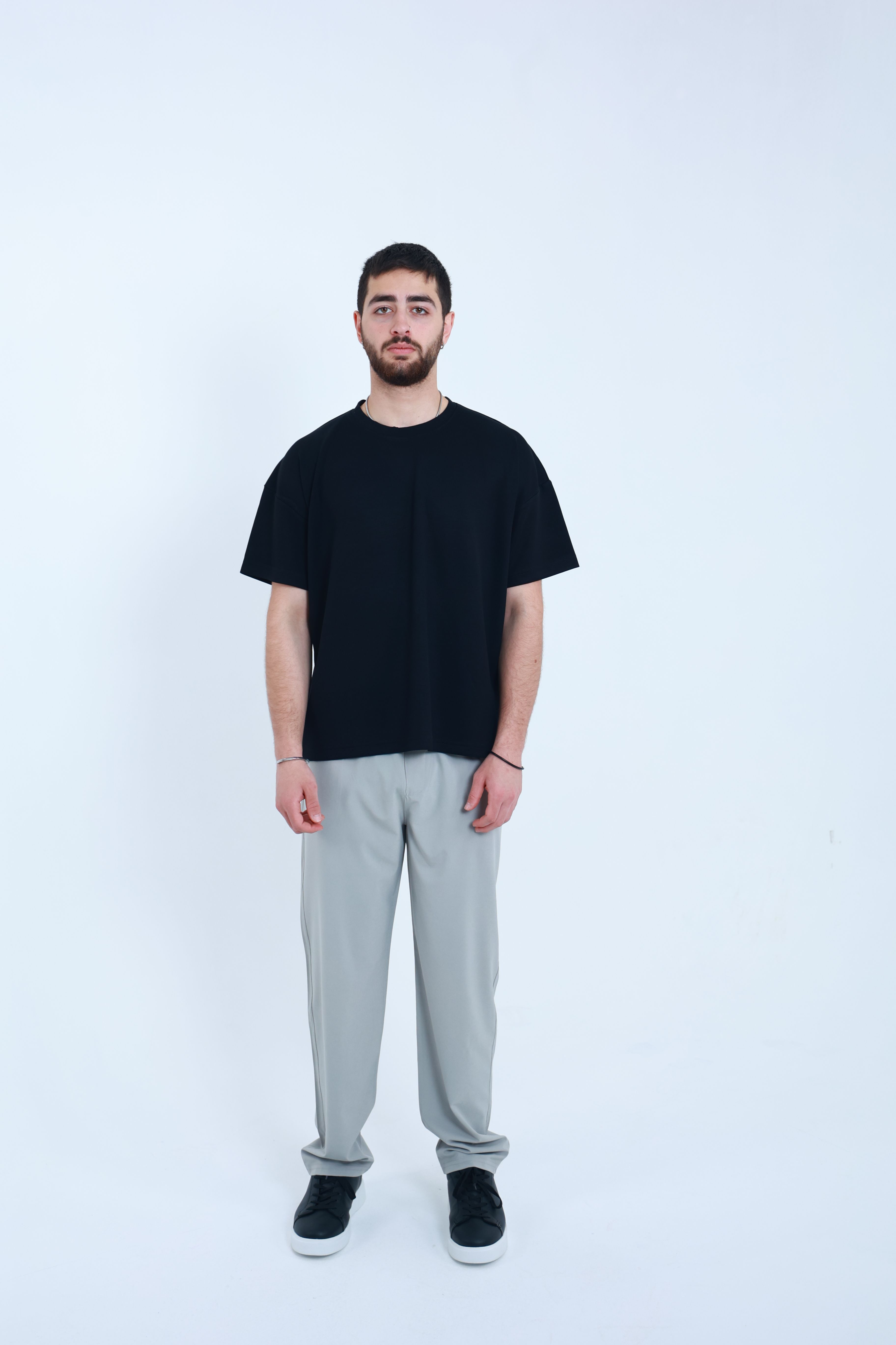 Modal Oversized T-Shirt Siyah