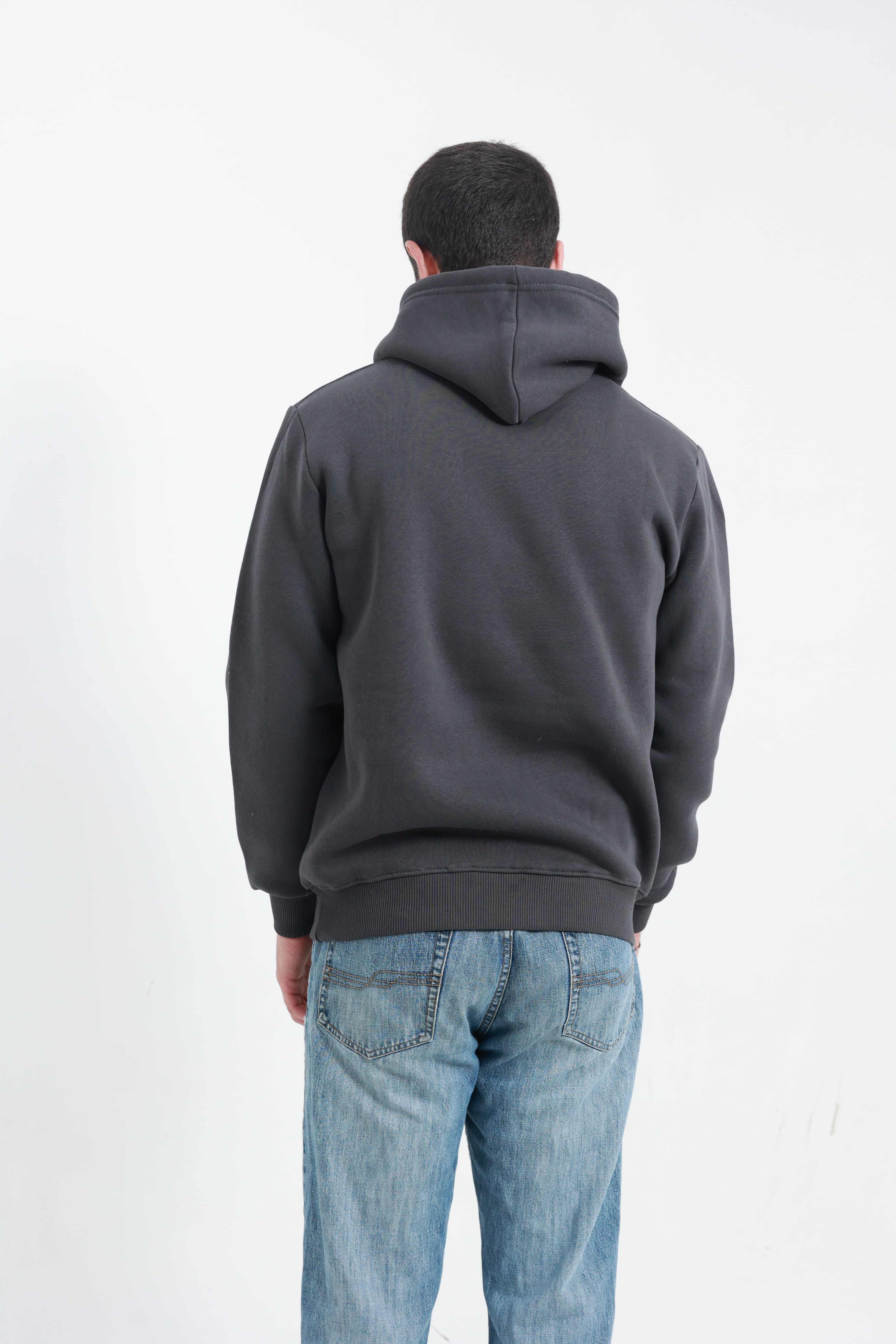 Kanguru Cepli Sweatshirt 3 İplik Koyu Füme
