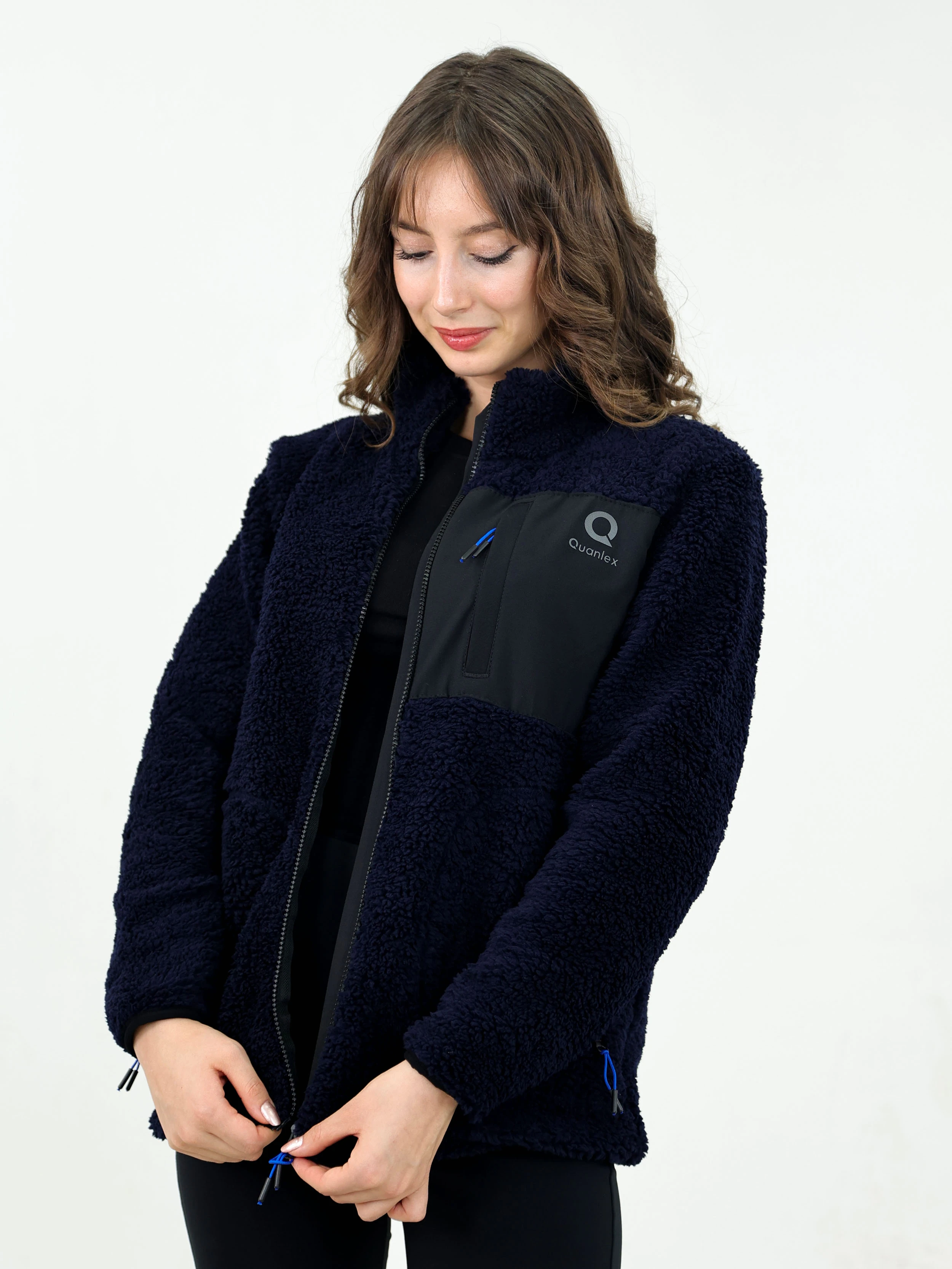 Lacivert Kadın Kuzu Welsoft Polar Ceket