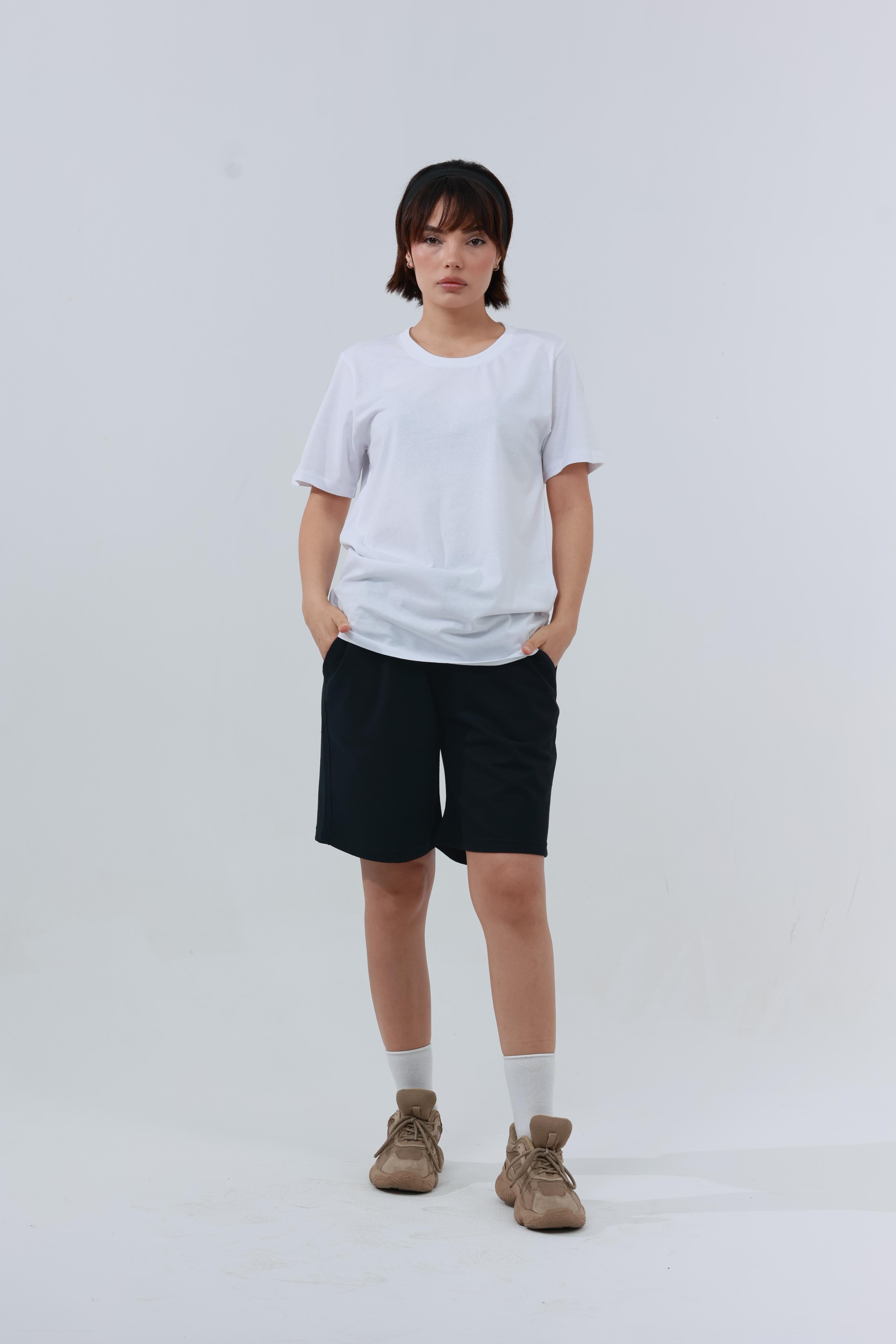 Kadın Penye Regular T-Shirt Beyaz