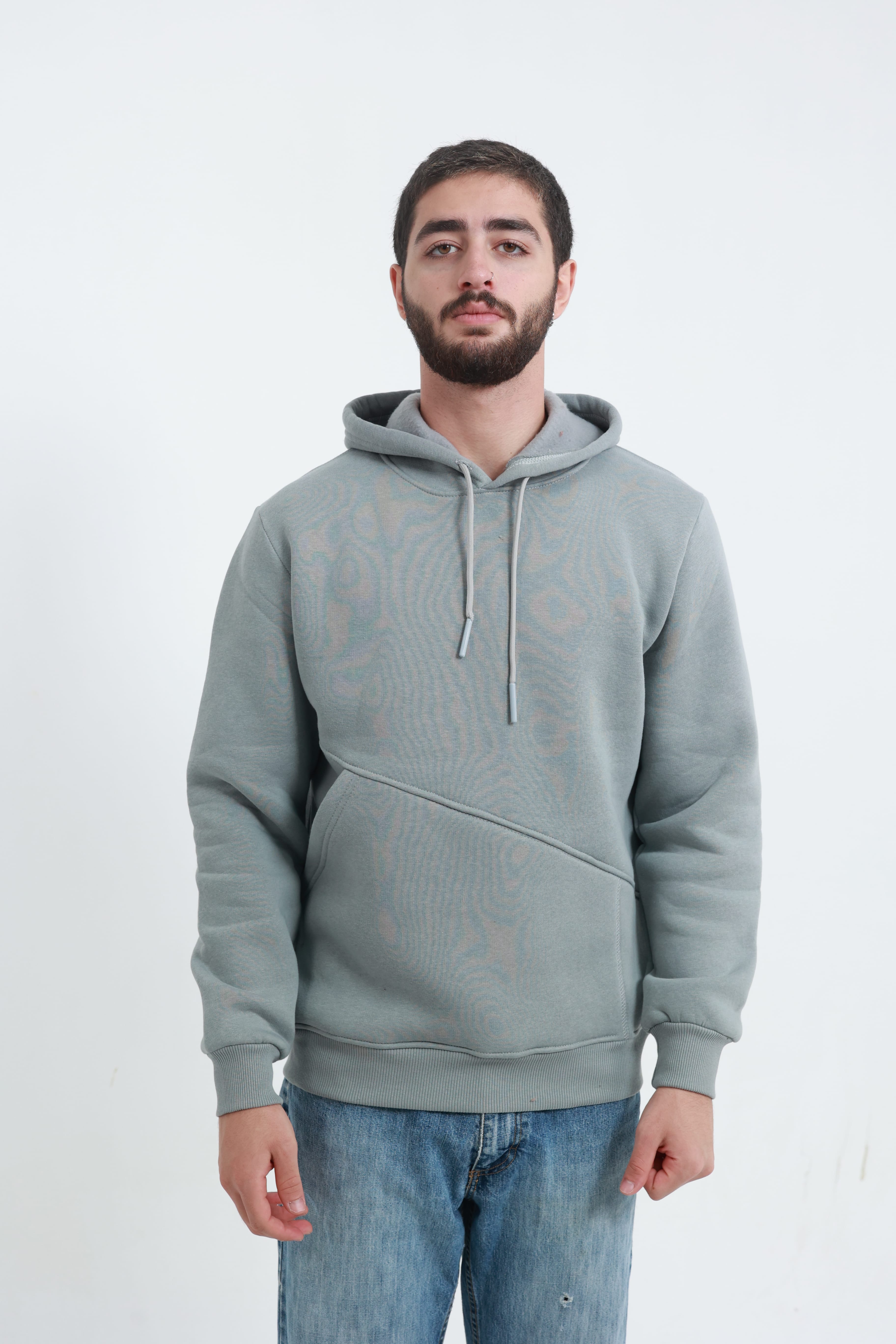 Erkek Yandan Cepli Sweatshirt Gri