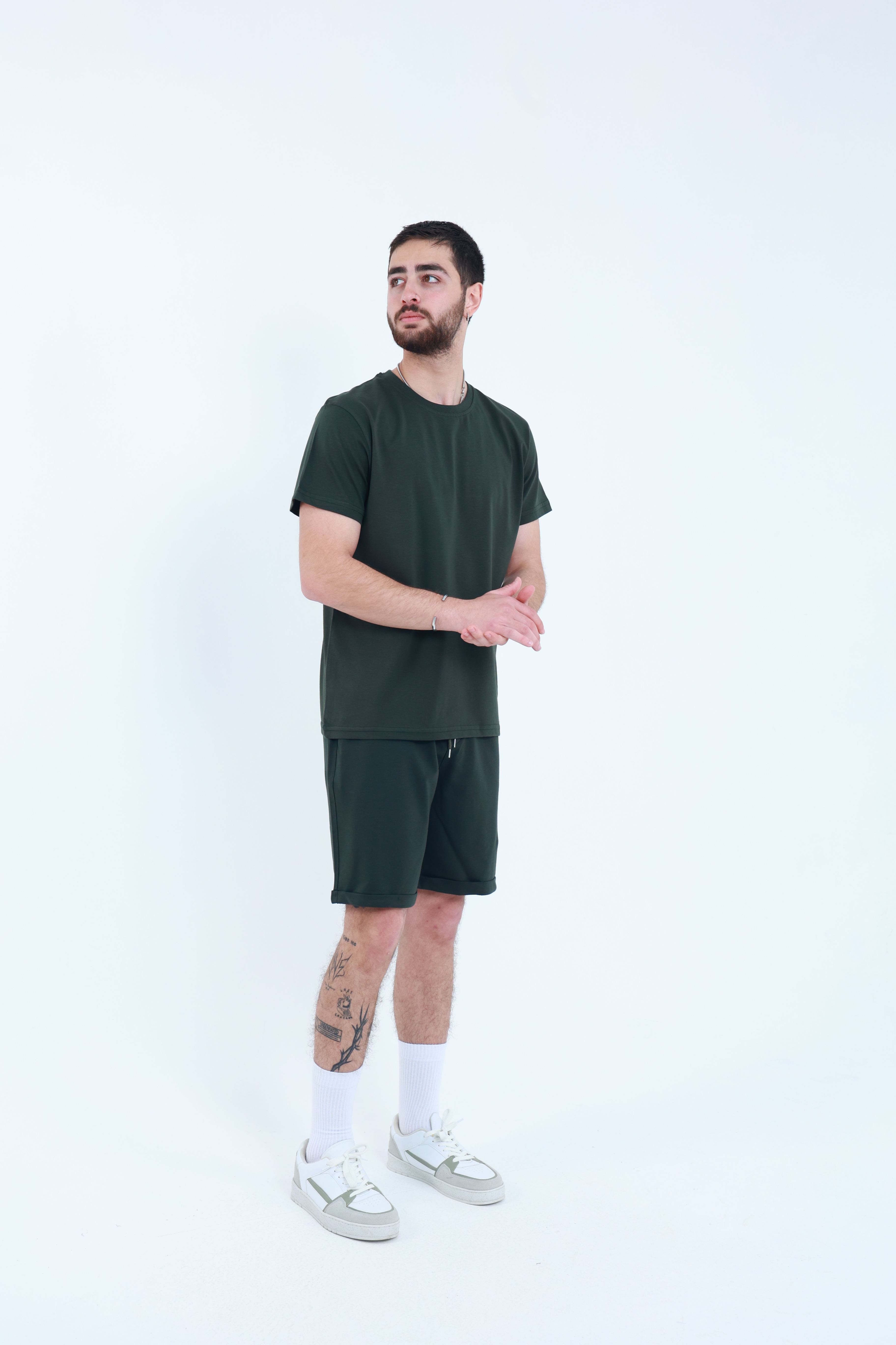 Erkek Penye Regular T-Shirt Haki
