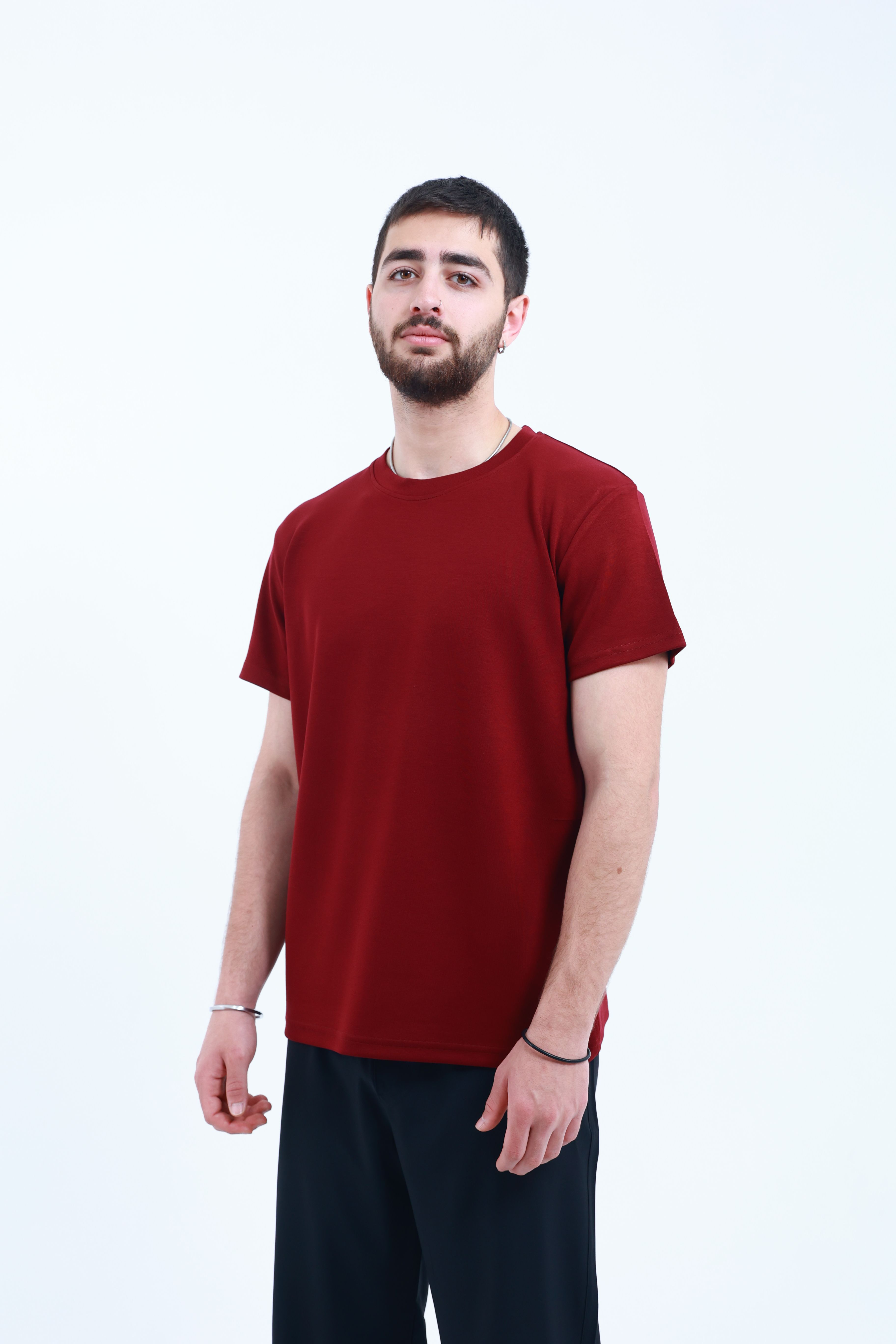 Modal Regular T-Shirt Bordo