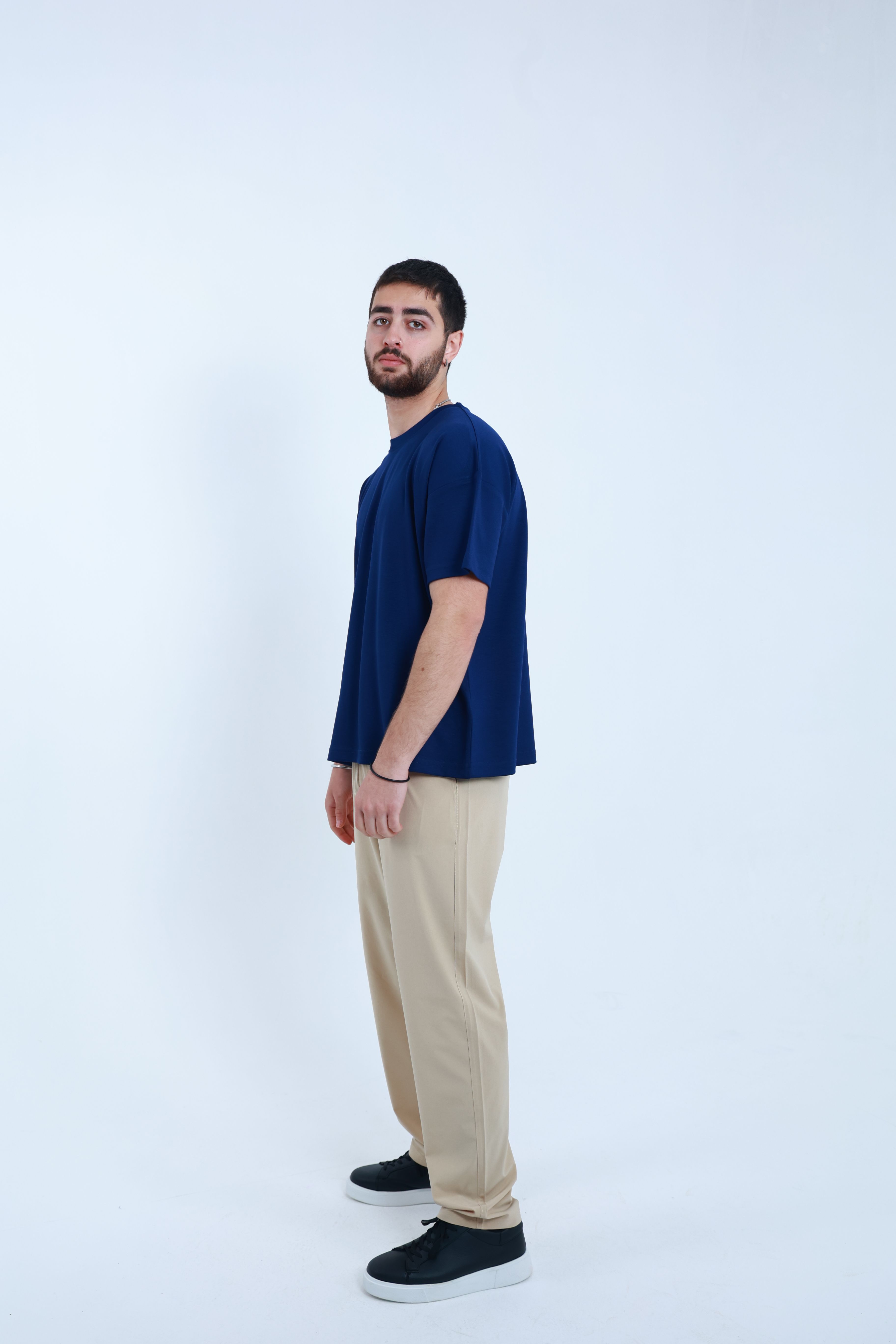 Modal Oversized T-Shirt Mavi