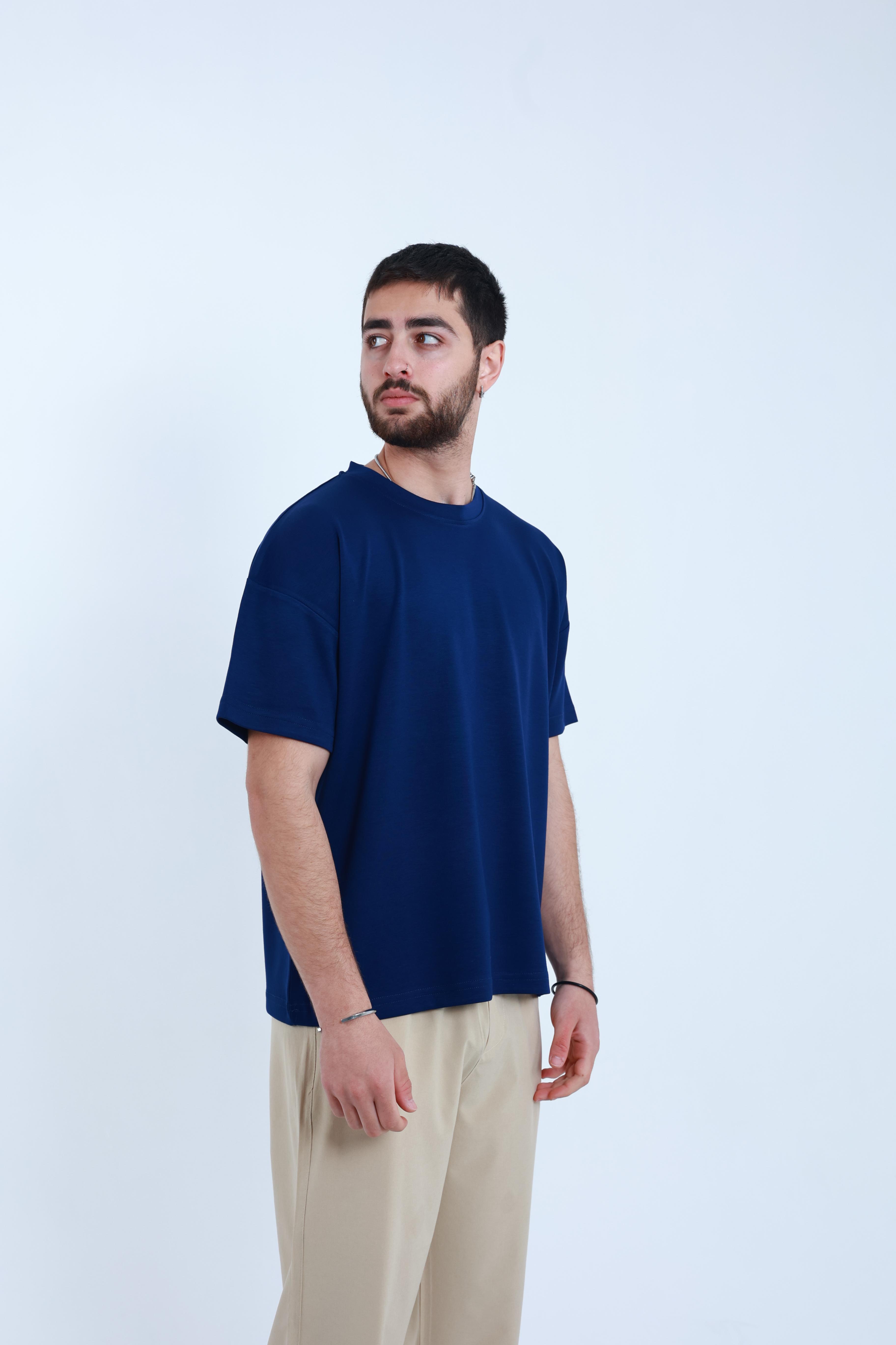 Modal Oversized T-Shirt Mavi