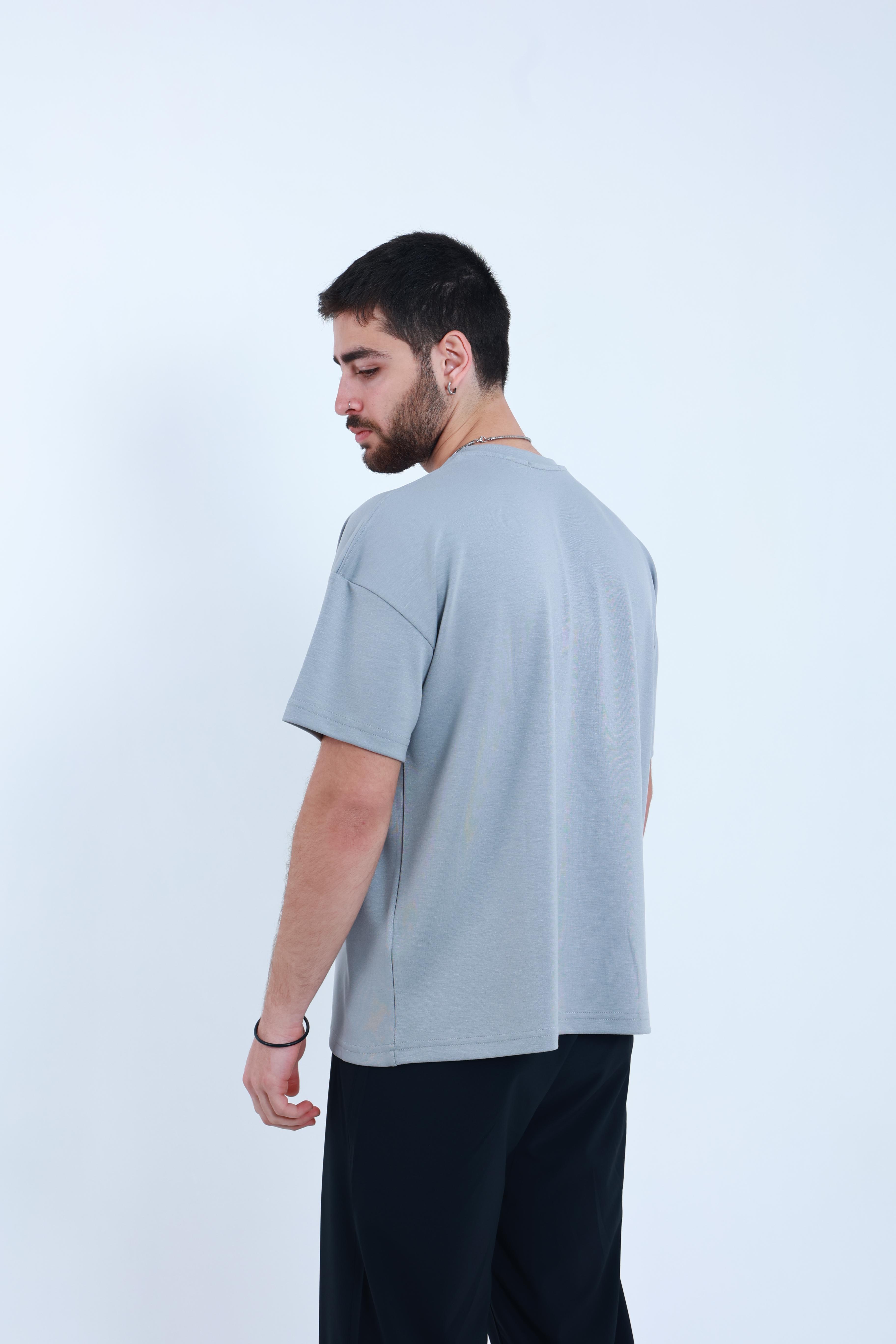 Modal Oversized T-Shirt Gri