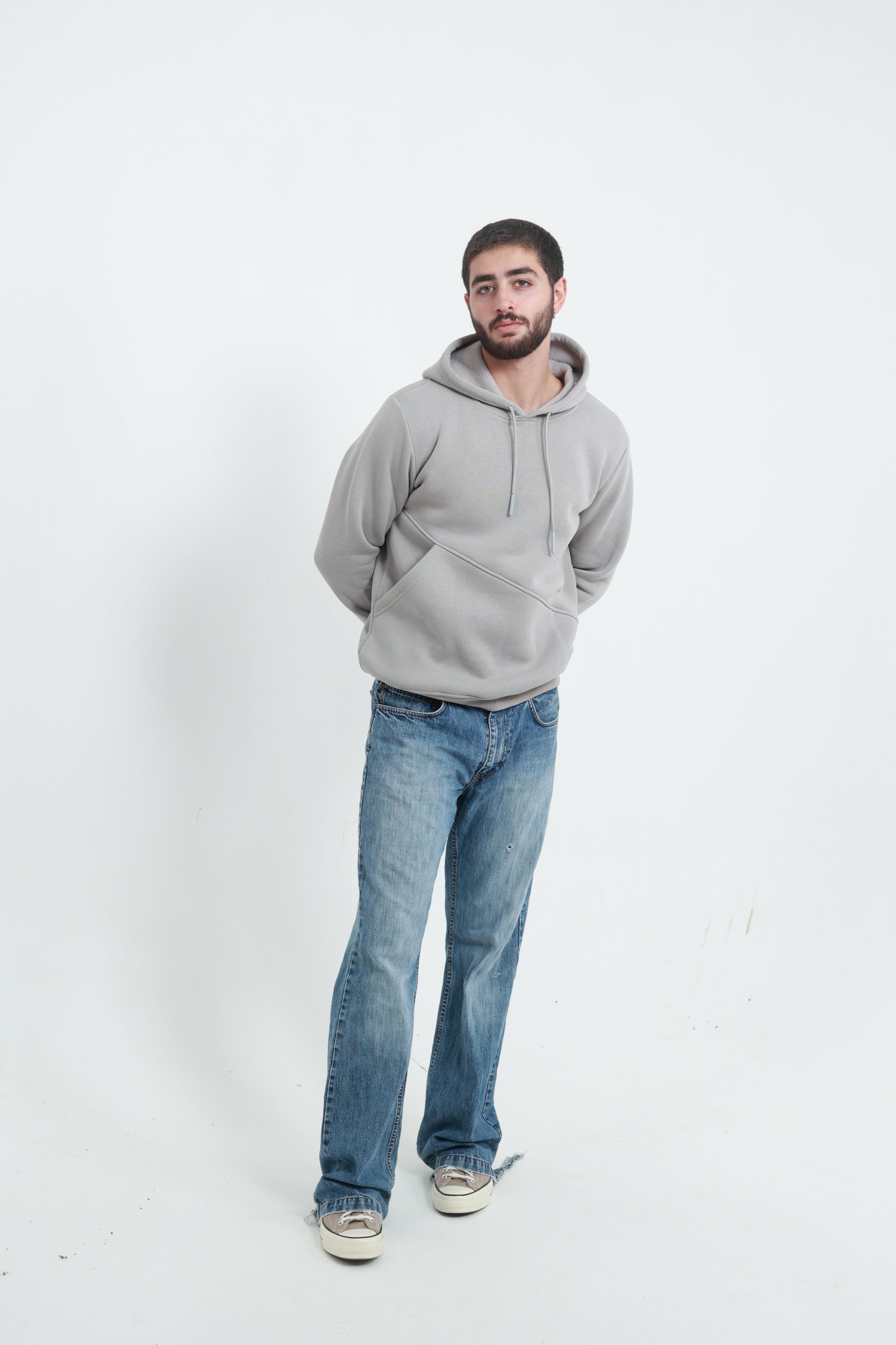 Erkek Yandan Cepli Sweatshirt Taş