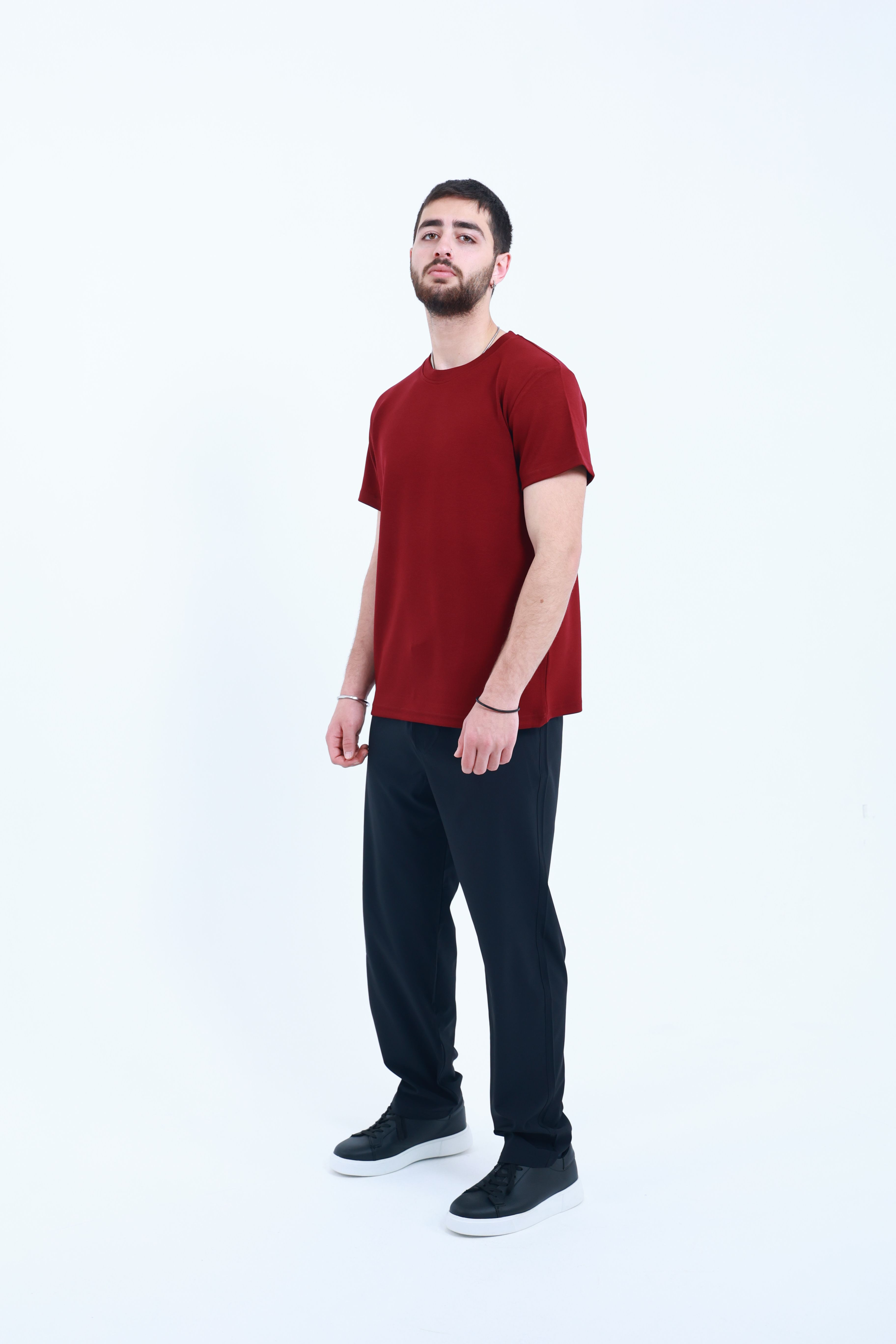 Modal Regular T-Shirt Bordo
