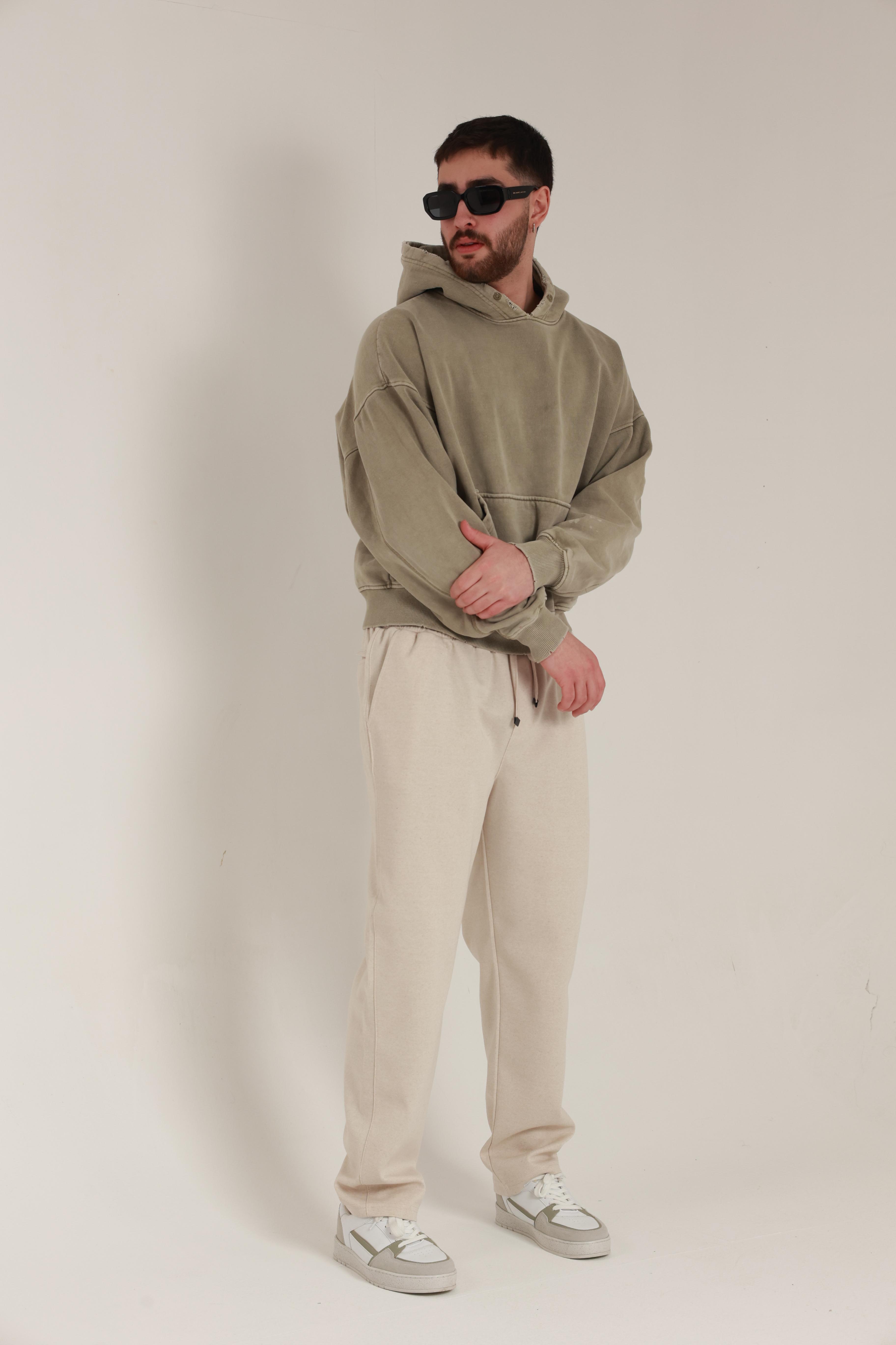 Pike Arka Cepli Baggy Eşofman Bej
