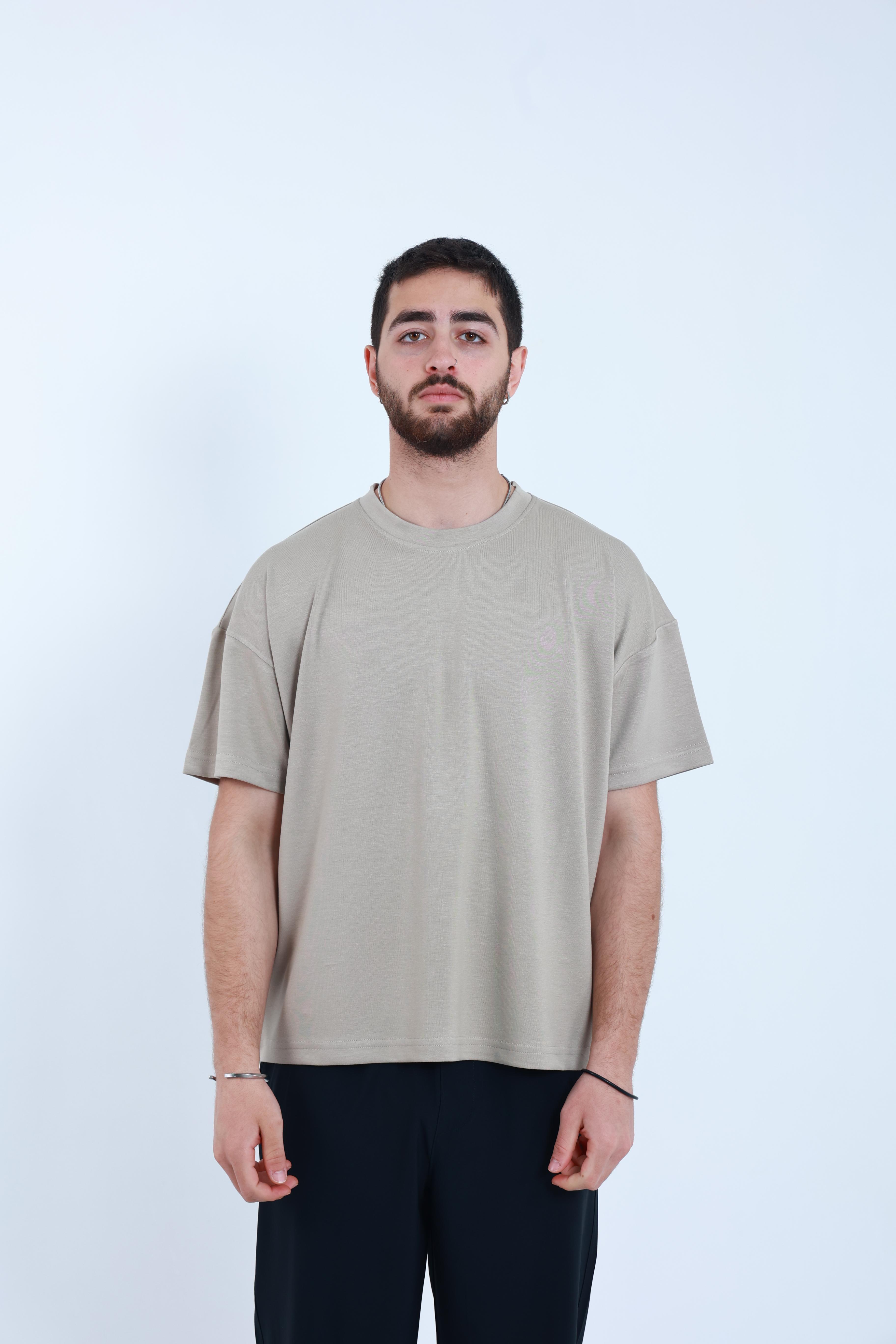 Modal Oversized T-Shirt Taş