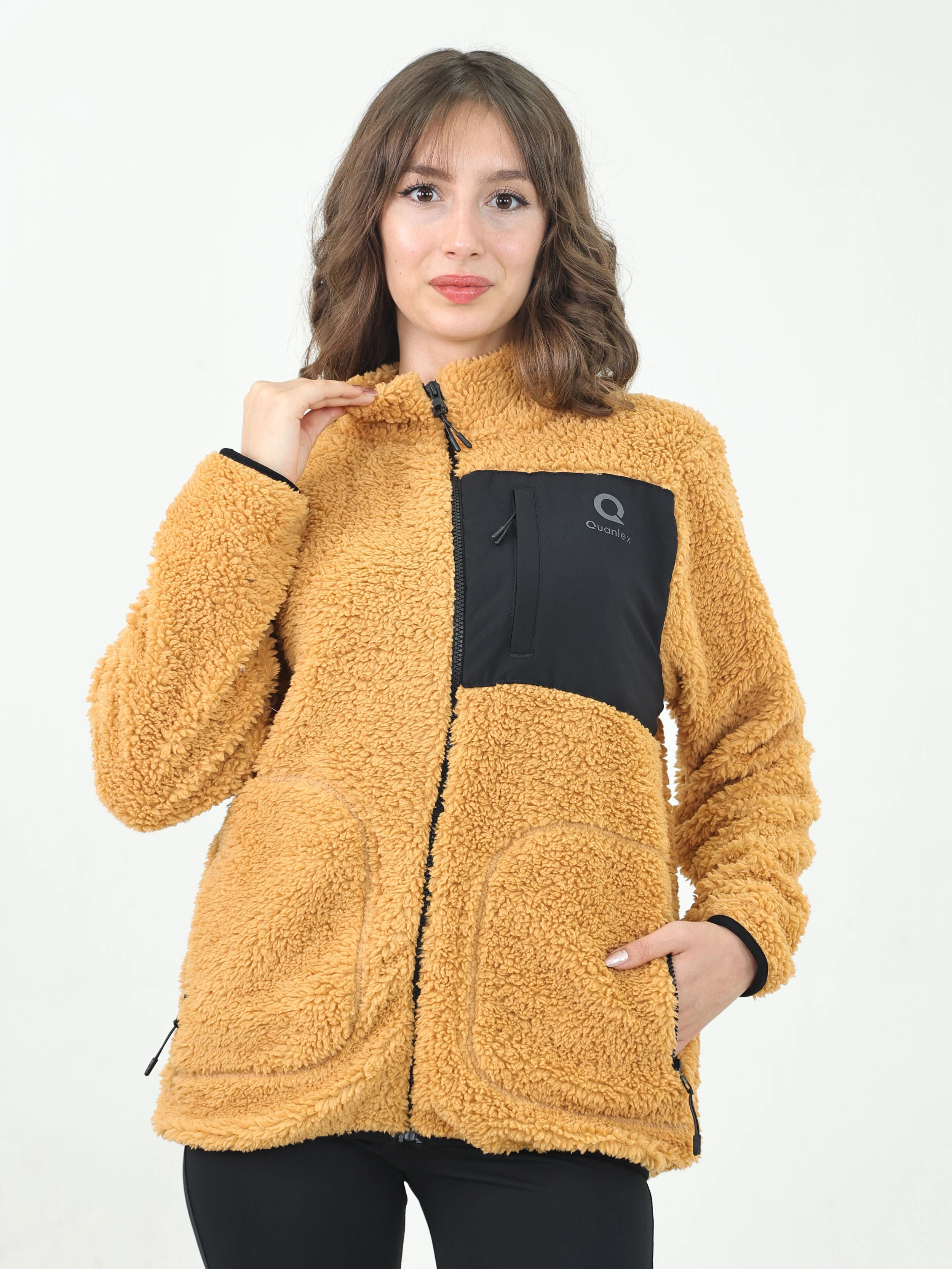 Kiremit Kadın Kuzu Welsoft Polar Ceket