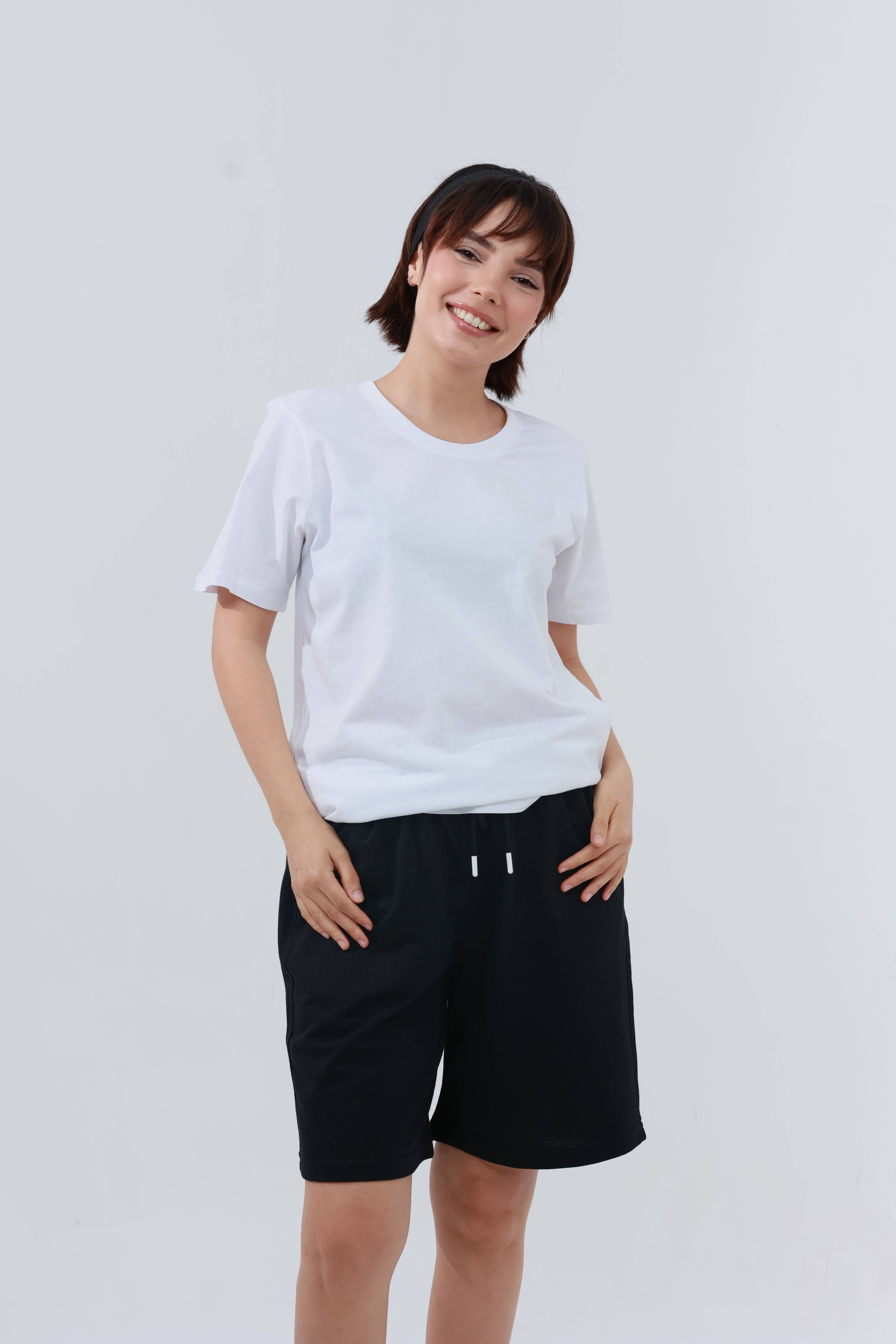 Kadın Penye Regular T-Shirt Beyaz
