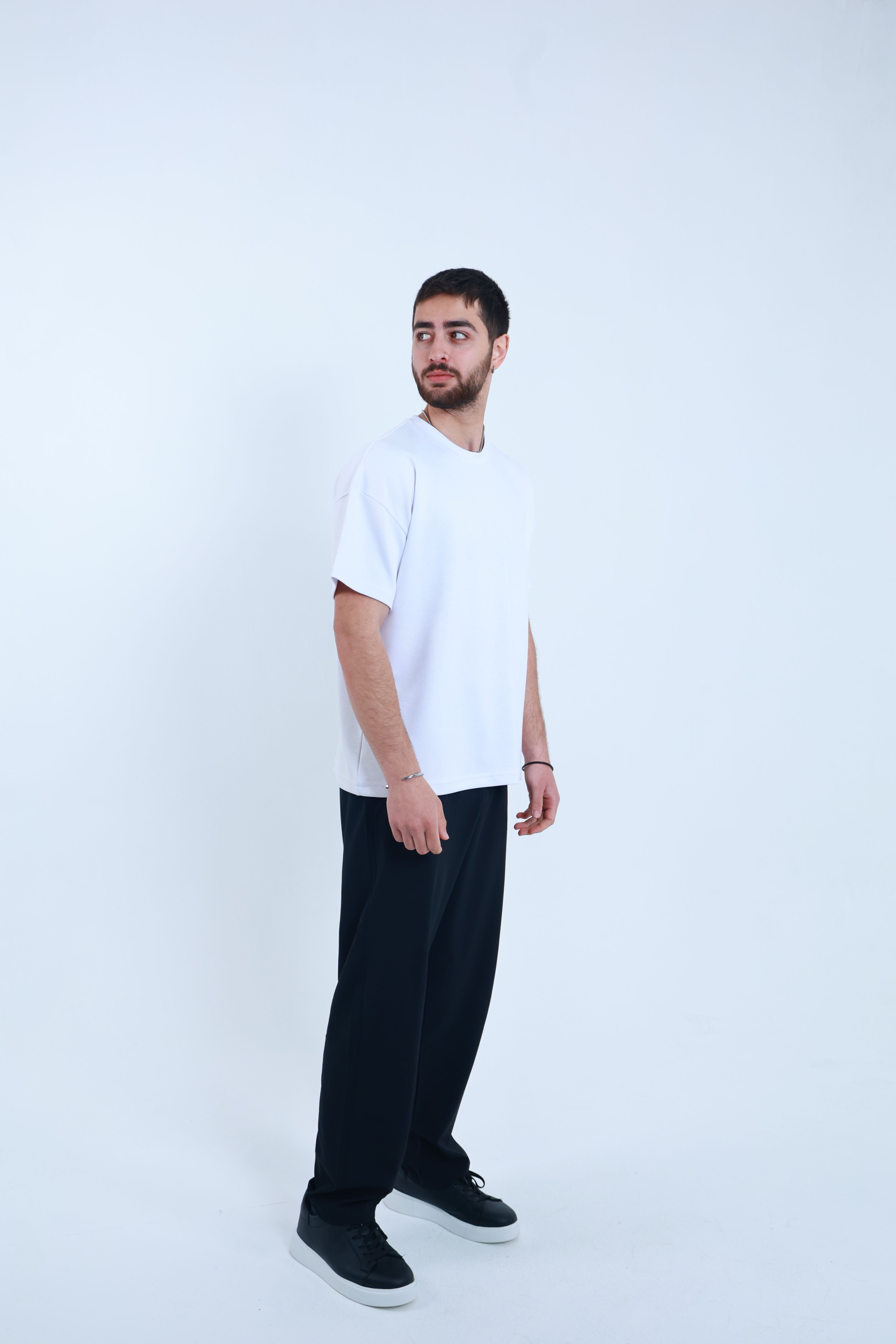 Modal Oversized T-Shirt Beyaz