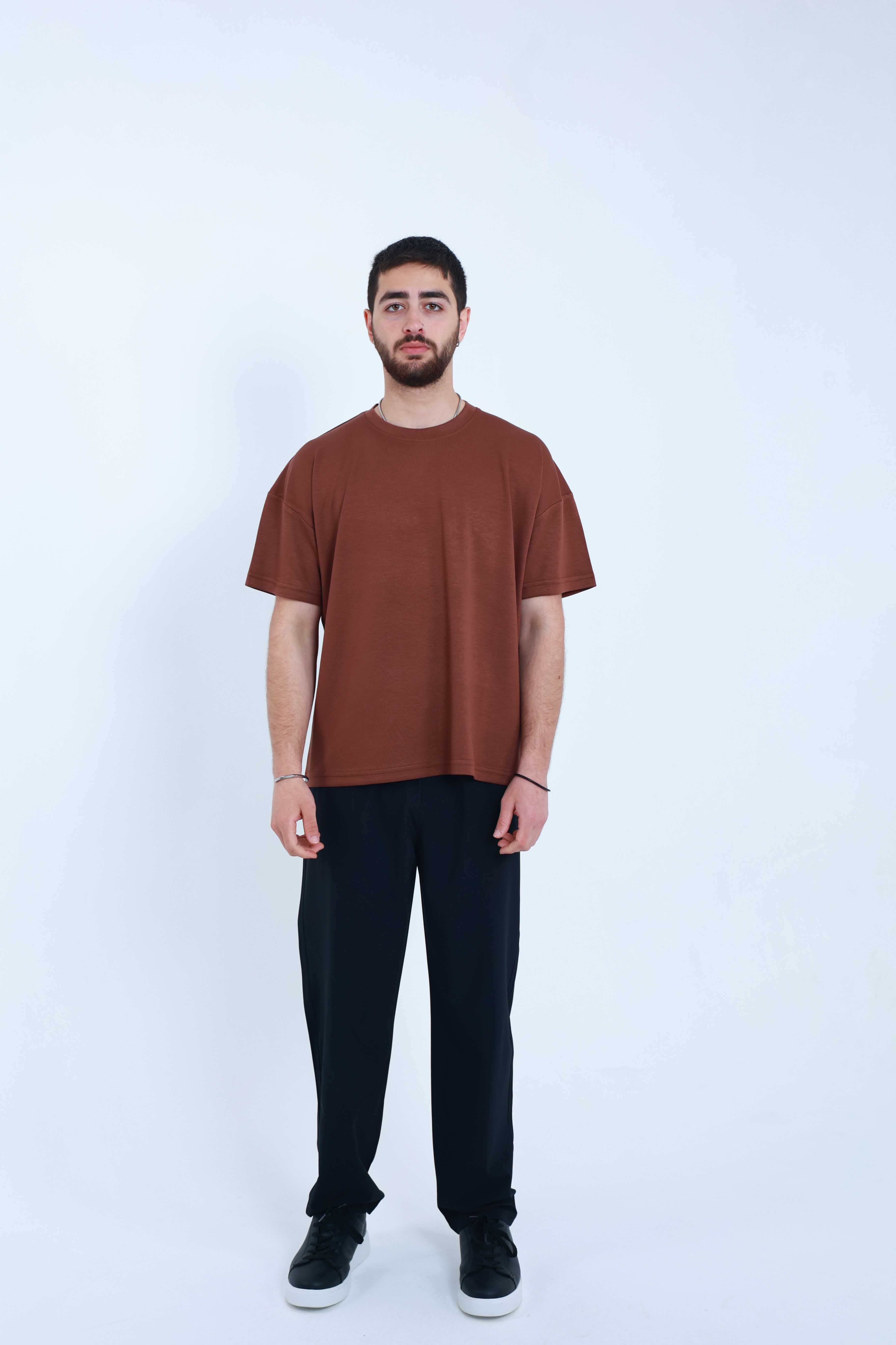 Modal Oversized T-Shirt Kahverengi