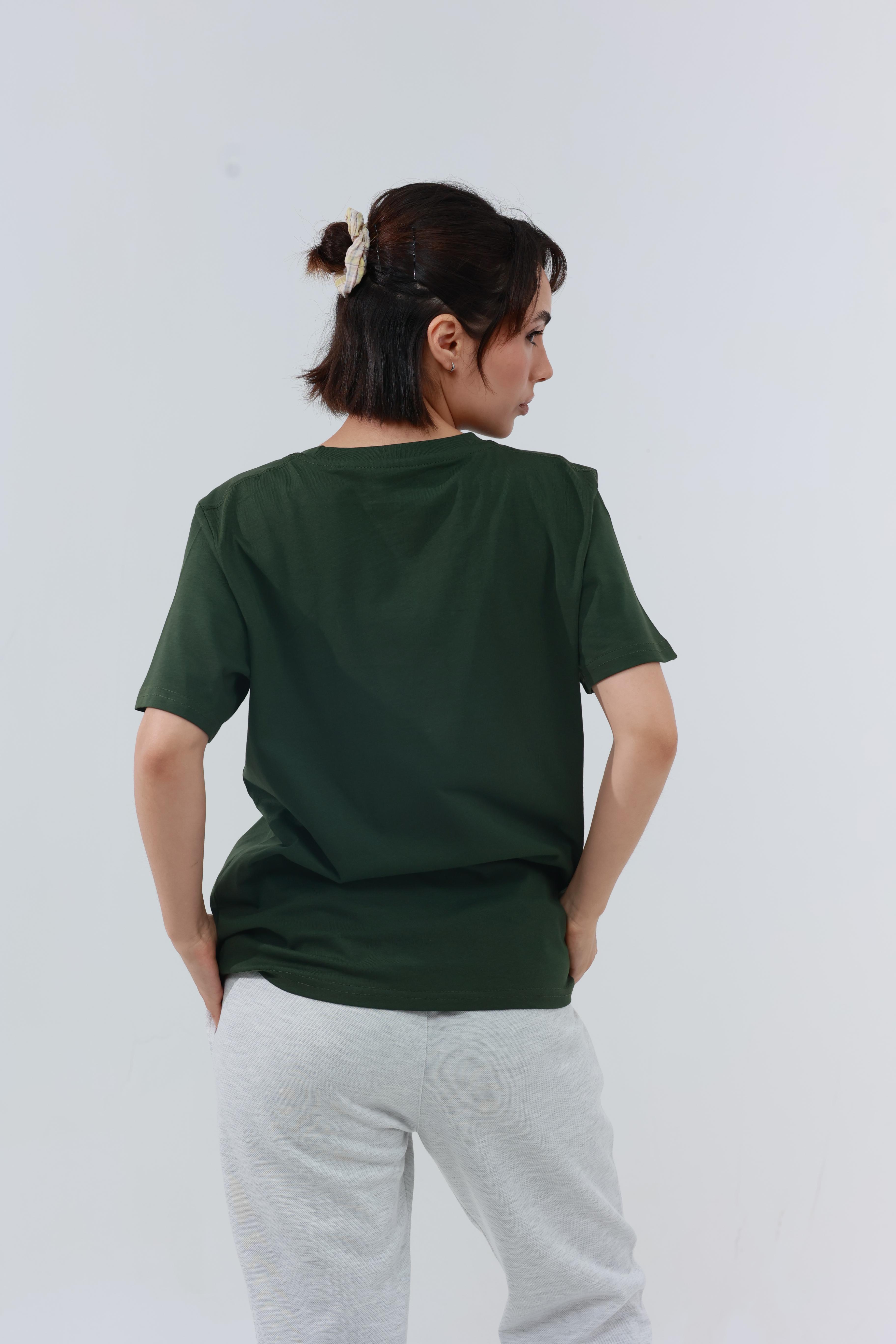 Kadın Penye Regular T-Shirt Haki