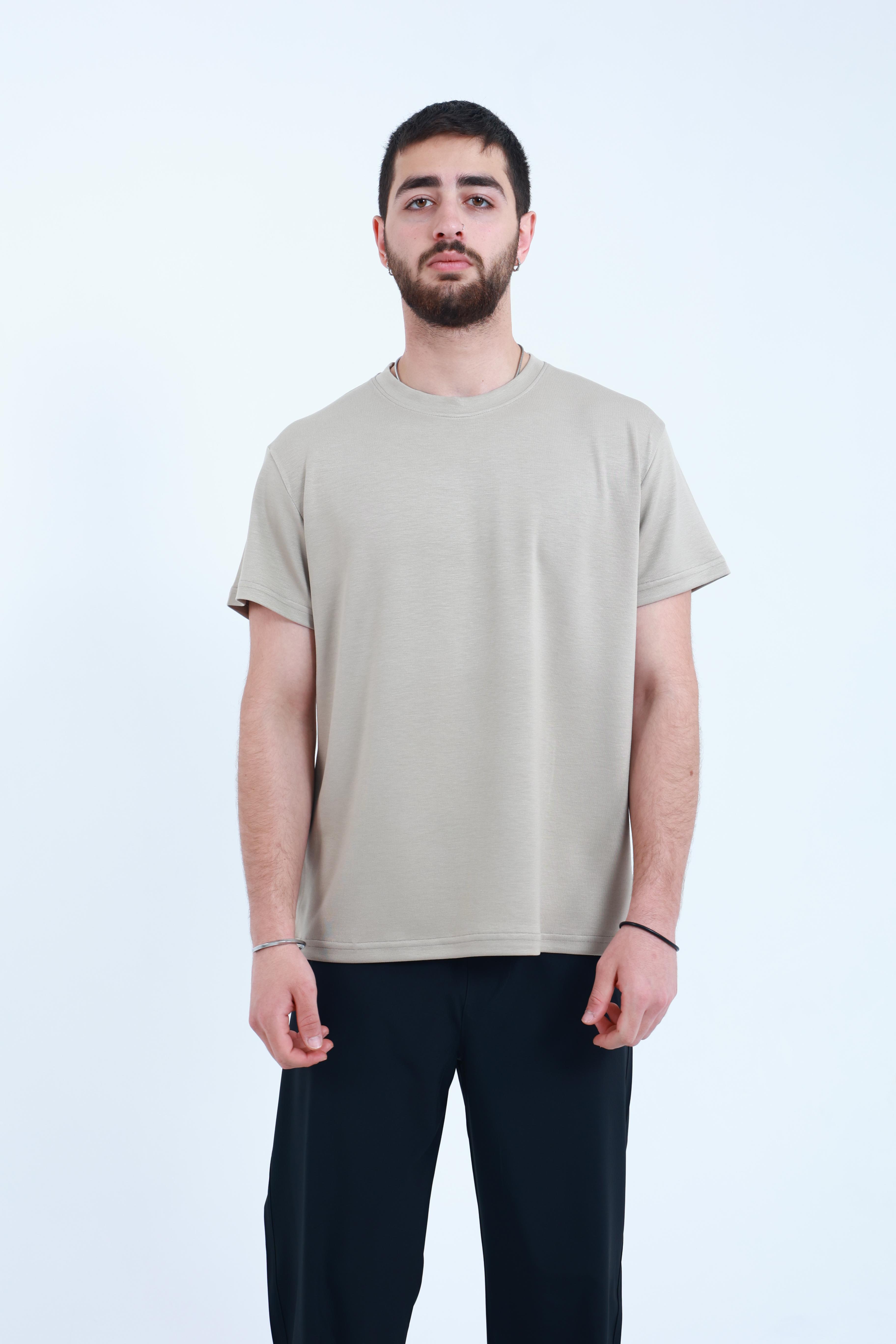 Modal Regular T-Shirt Taş