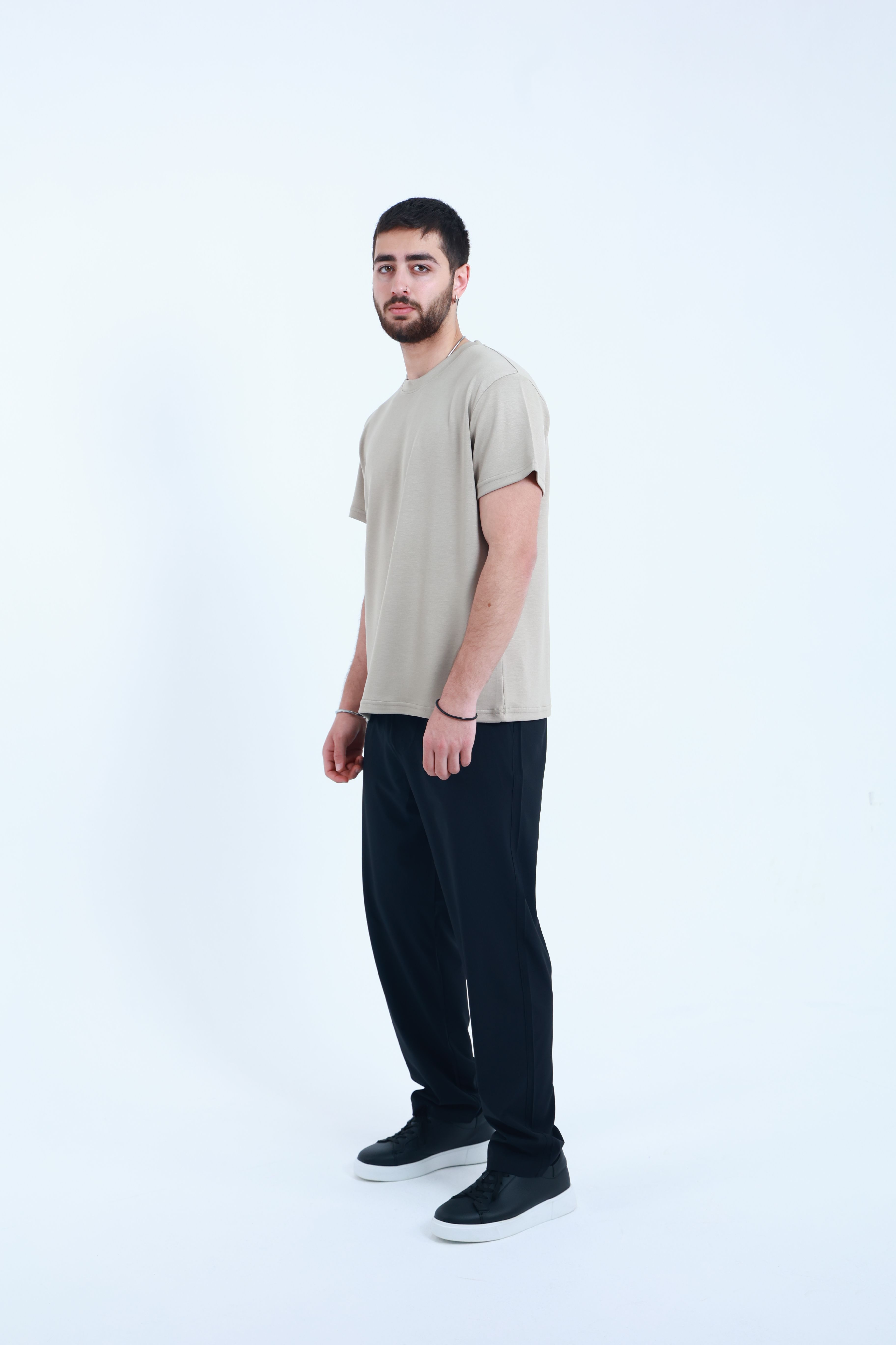 Modal Regular T-Shirt Taş