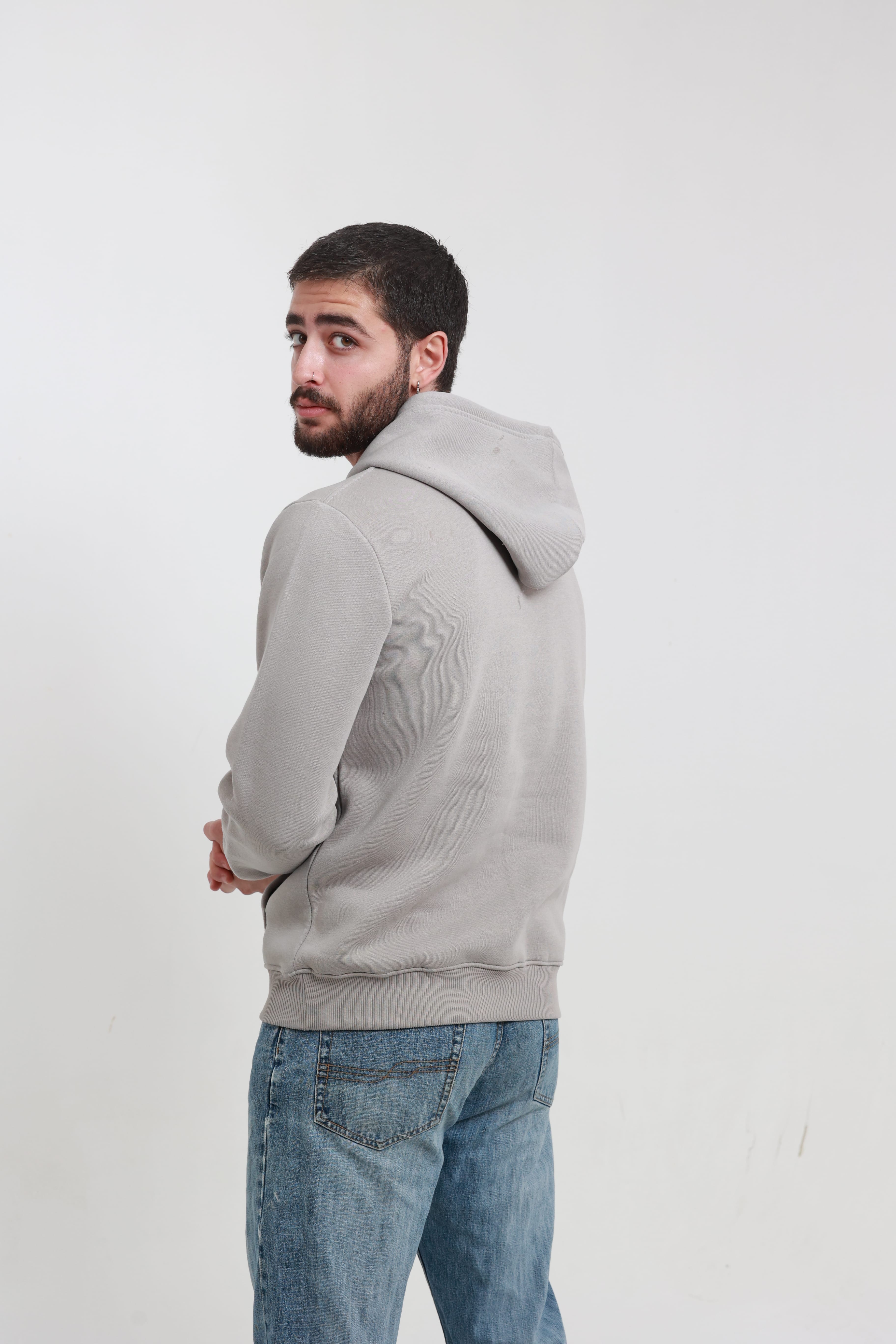 Kanguru Cepli Sweatshirt 3 İplik Taş