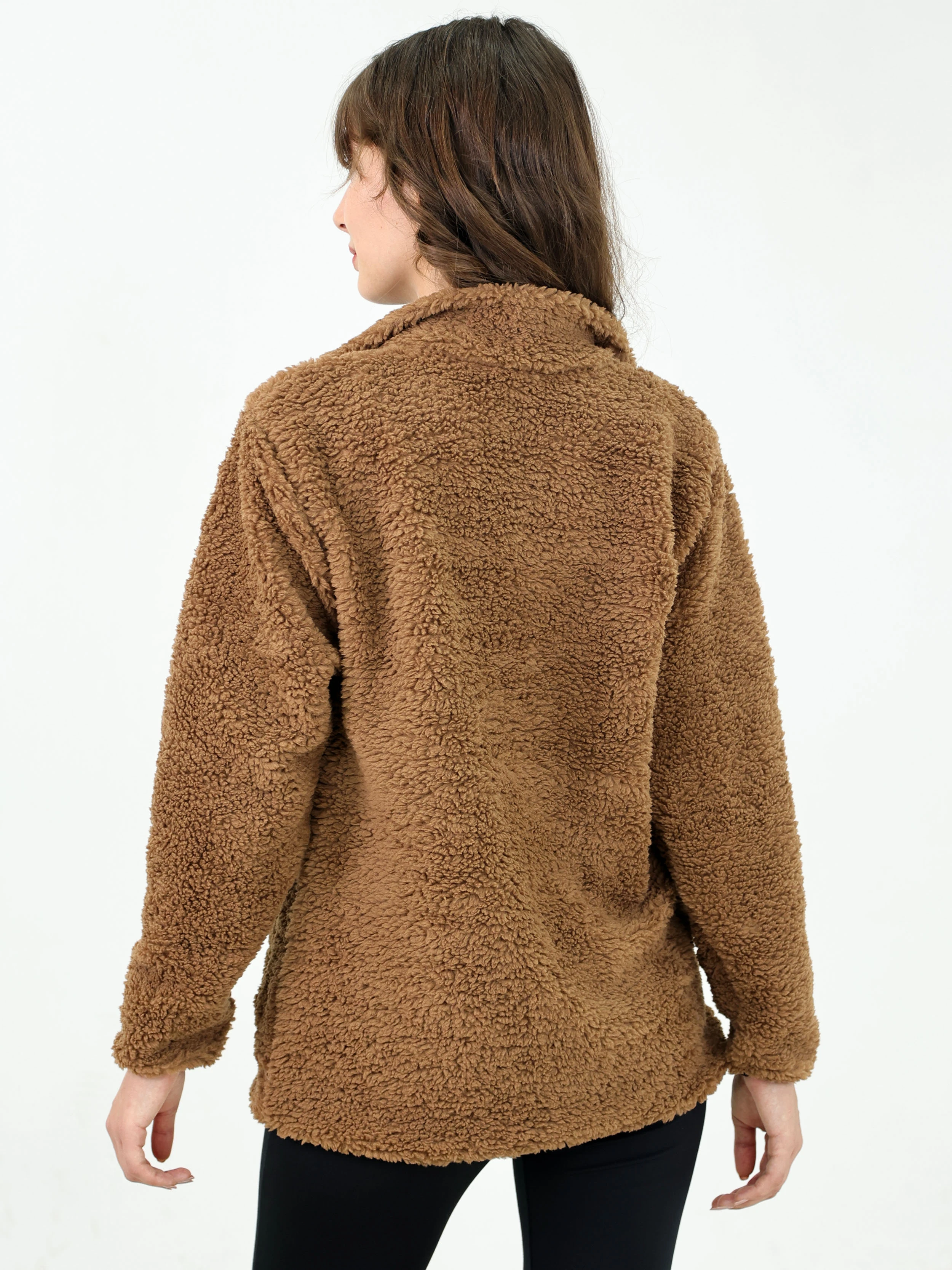 Kahverengi Kadın Kuzu Welsoft Polar Ceket