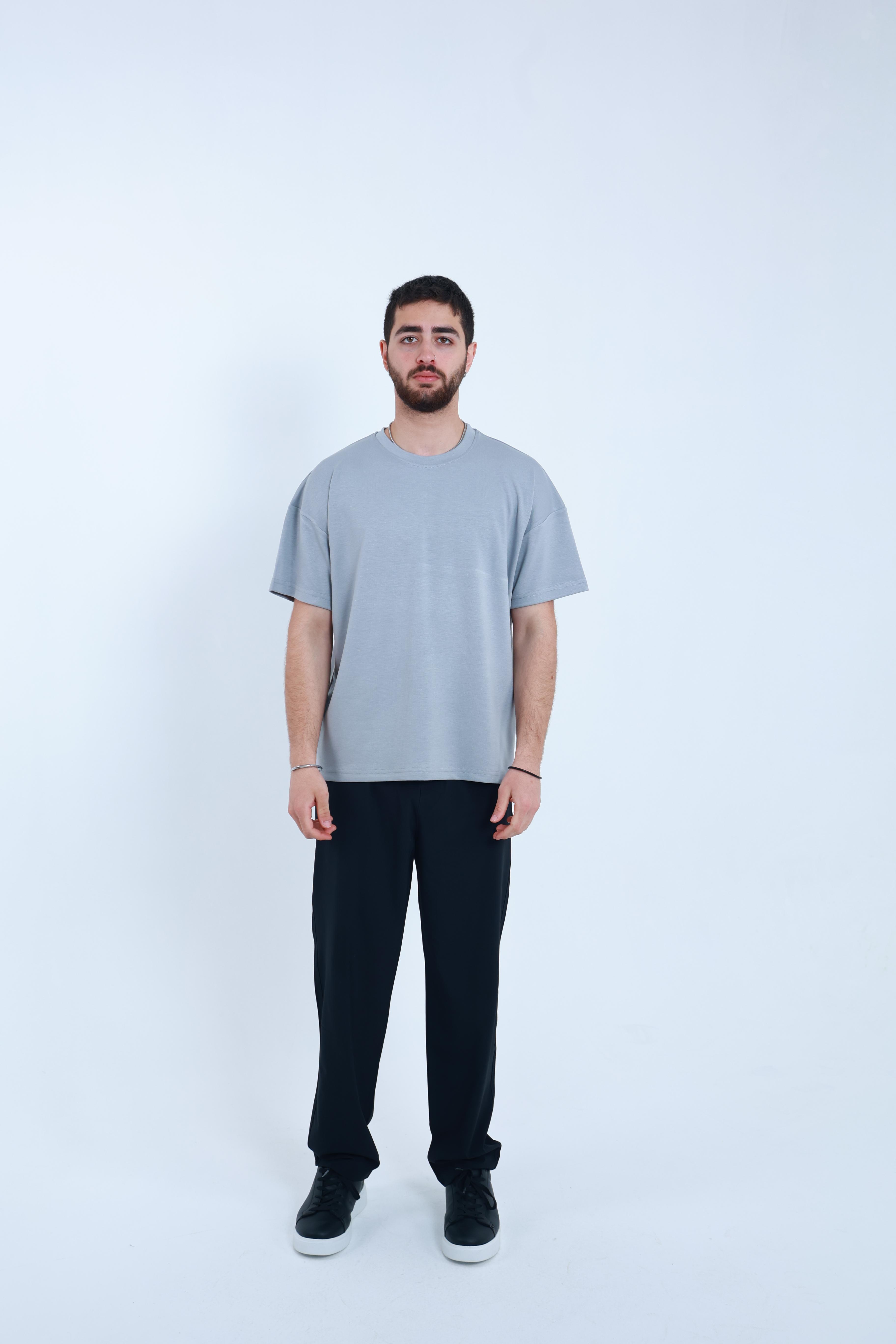 Modal Oversized T-Shirt Gri