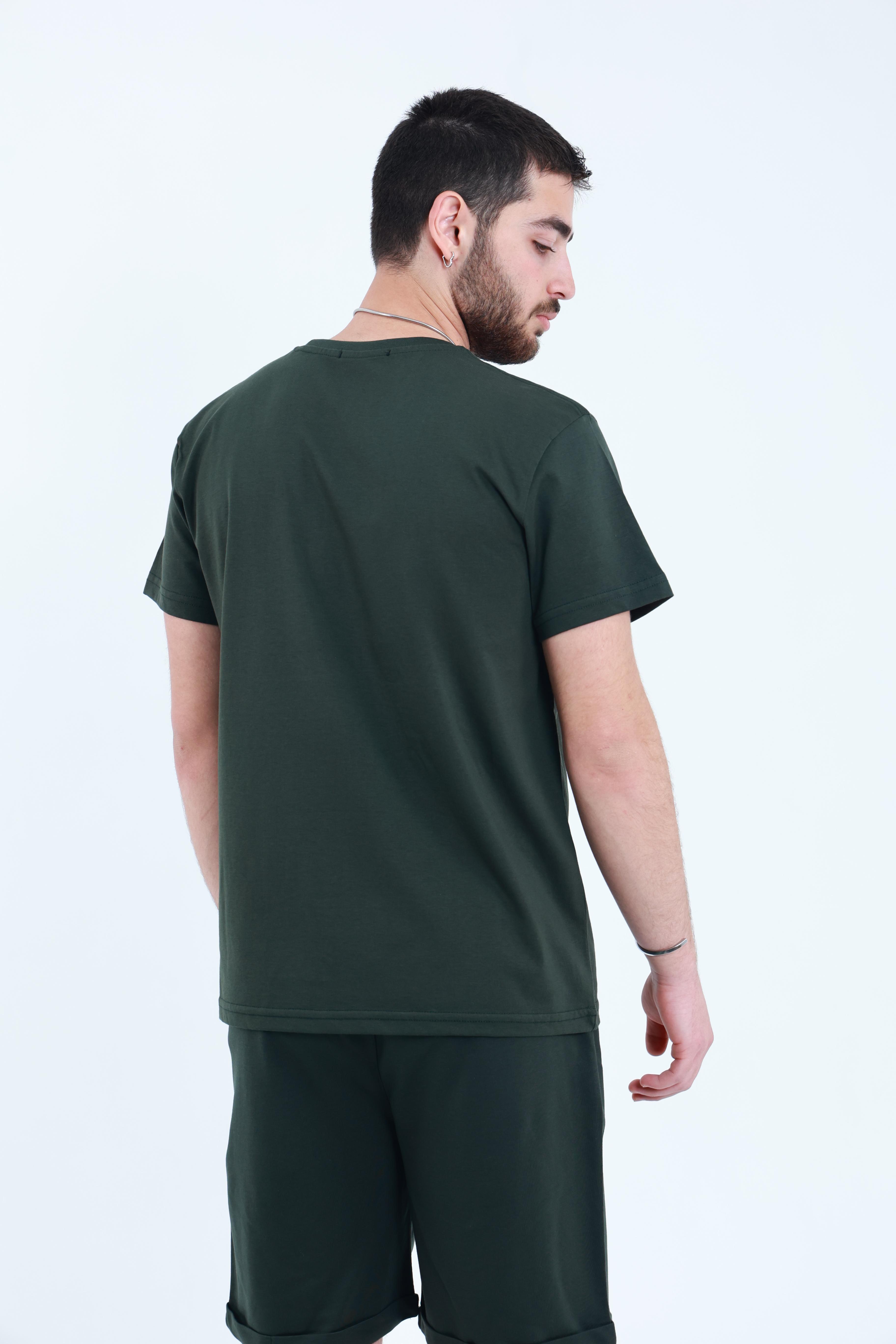 Erkek Penye Regular T-Shirt Haki