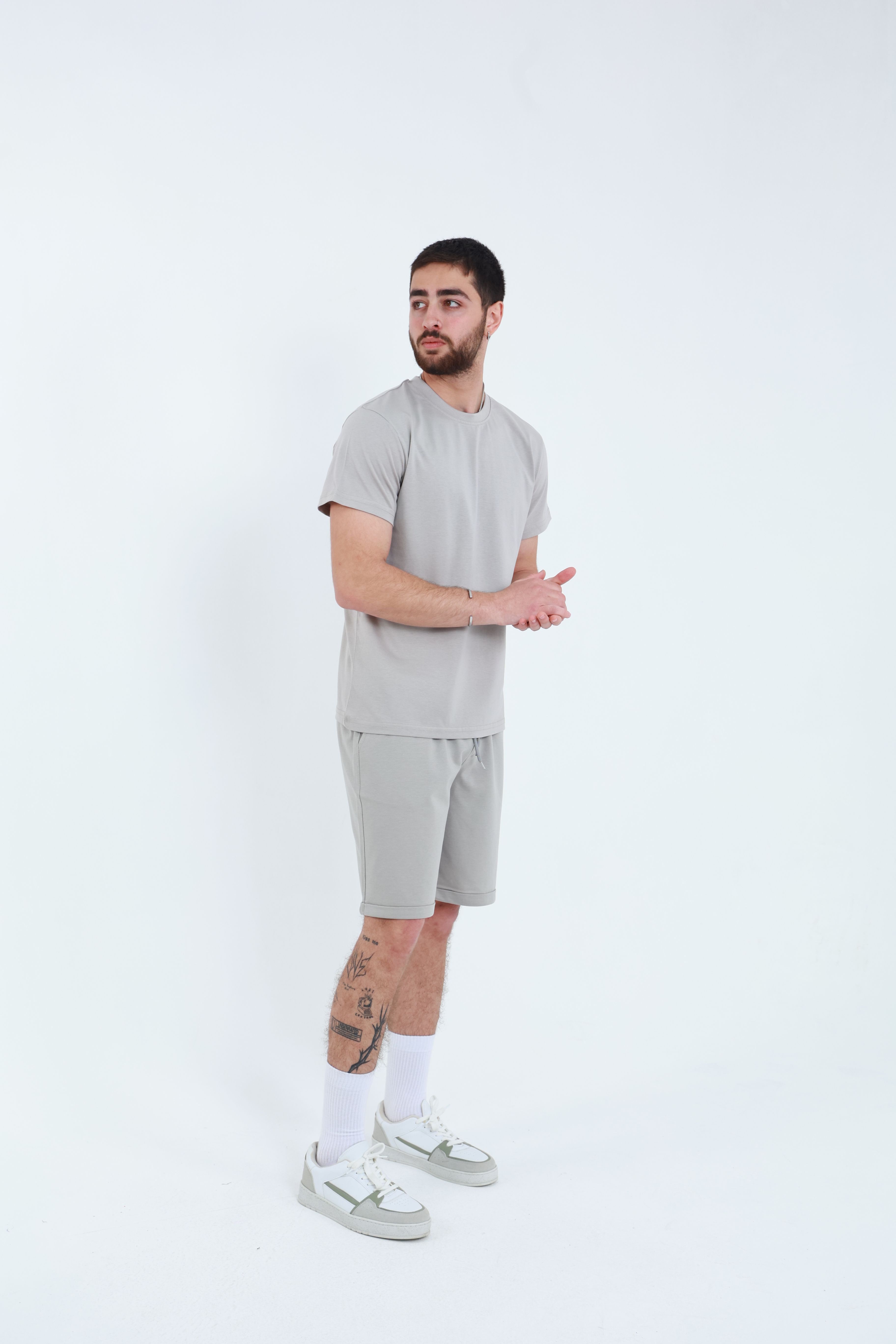 Erkek Penye Regular T-Shirt Taş