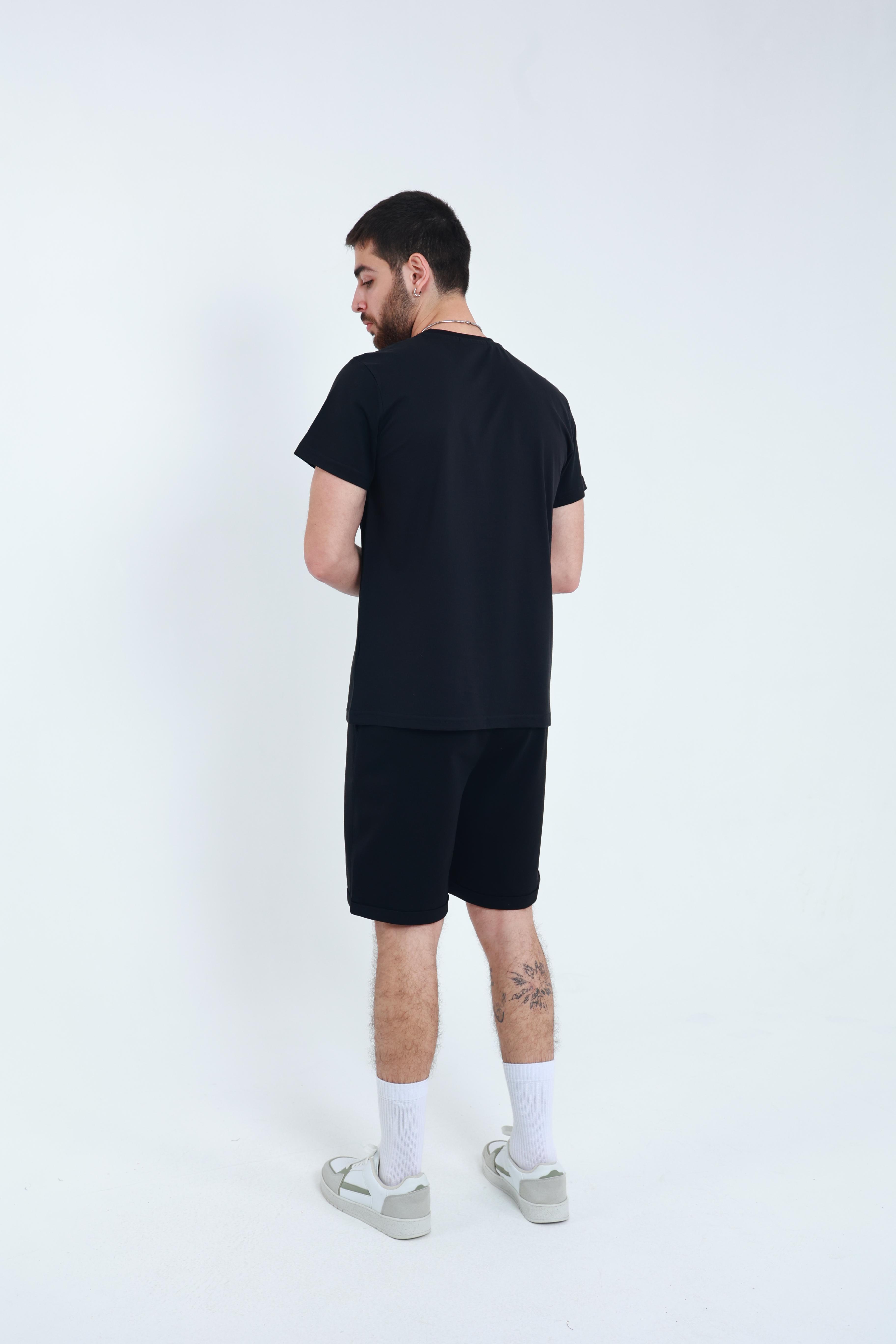 Şort T-Shirt Takım Siyah