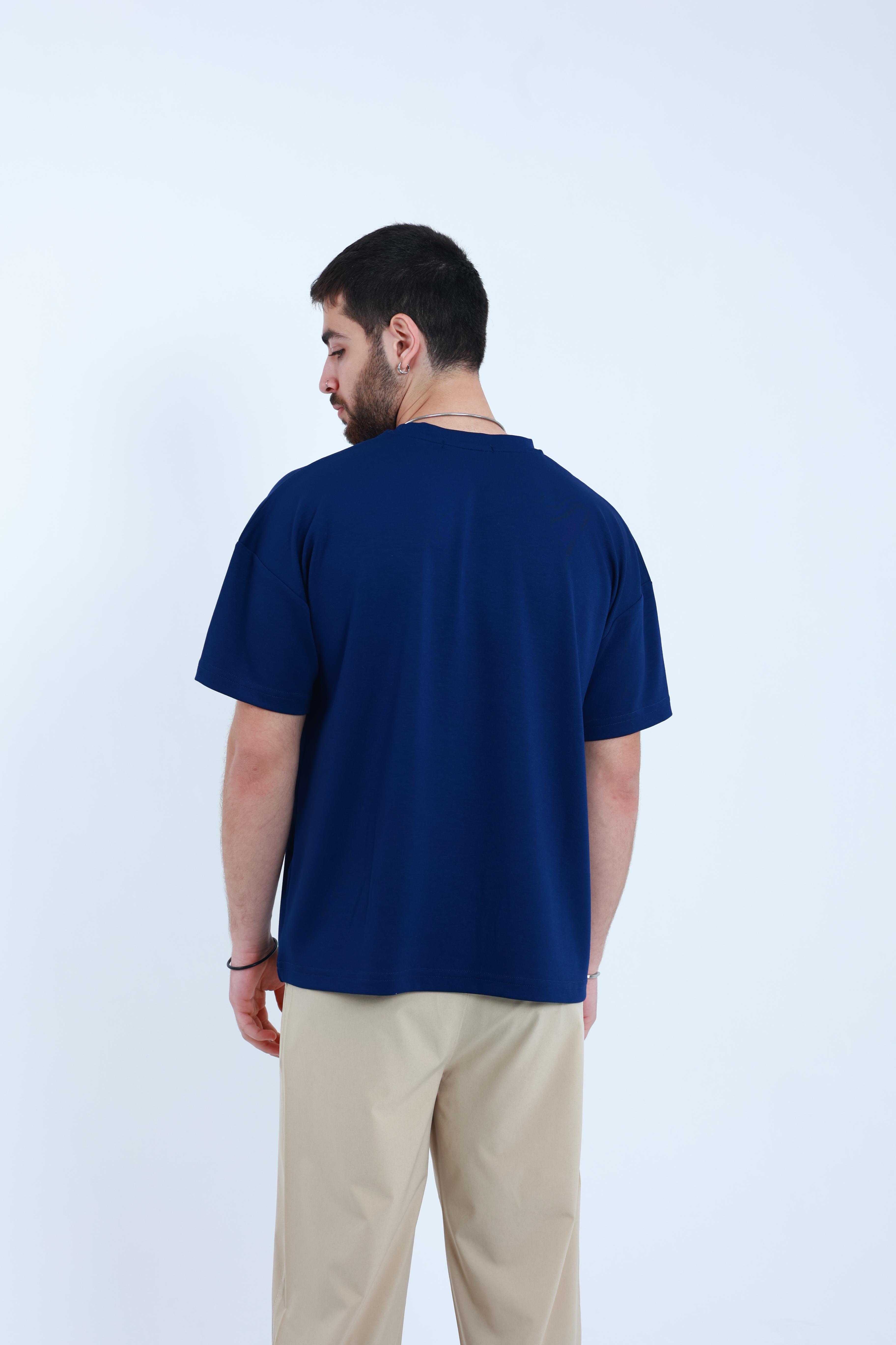 Modal Oversized T-Shirt Mavi