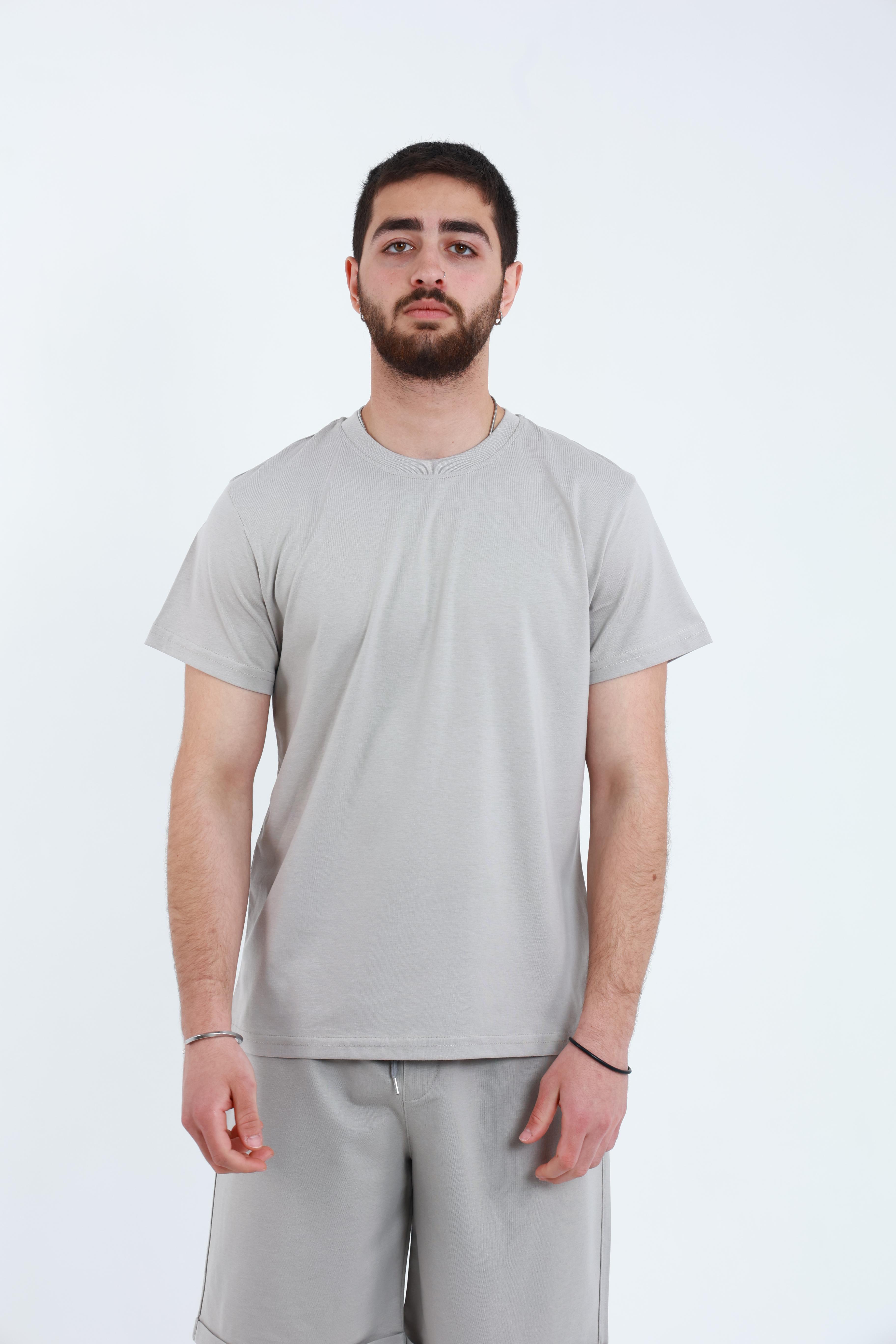 Erkek Penye Regular T-Shirt Taş