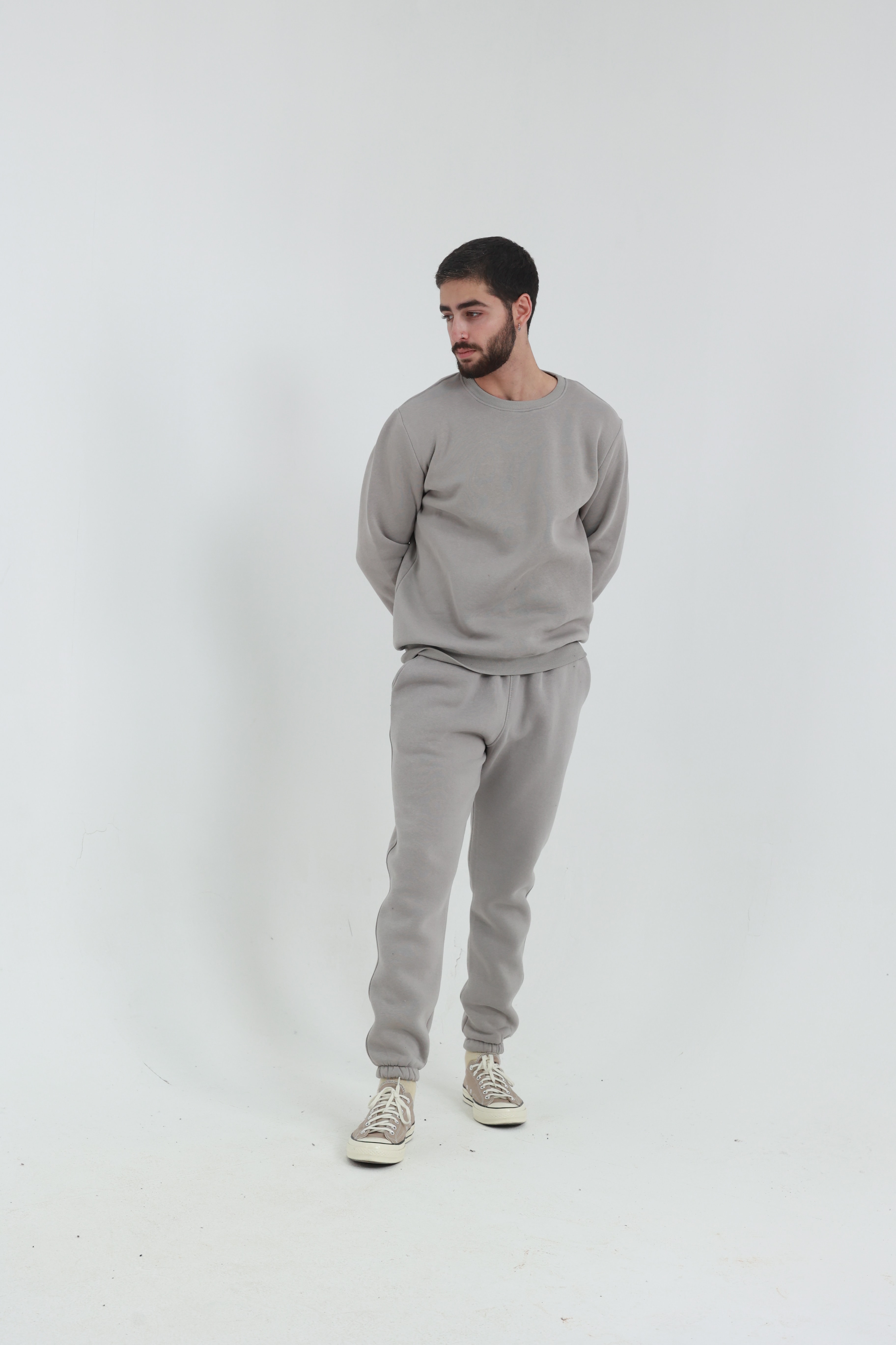Taş Penye Regular Fit Bisiklet Yaka 3 İplik Eşofman Takım