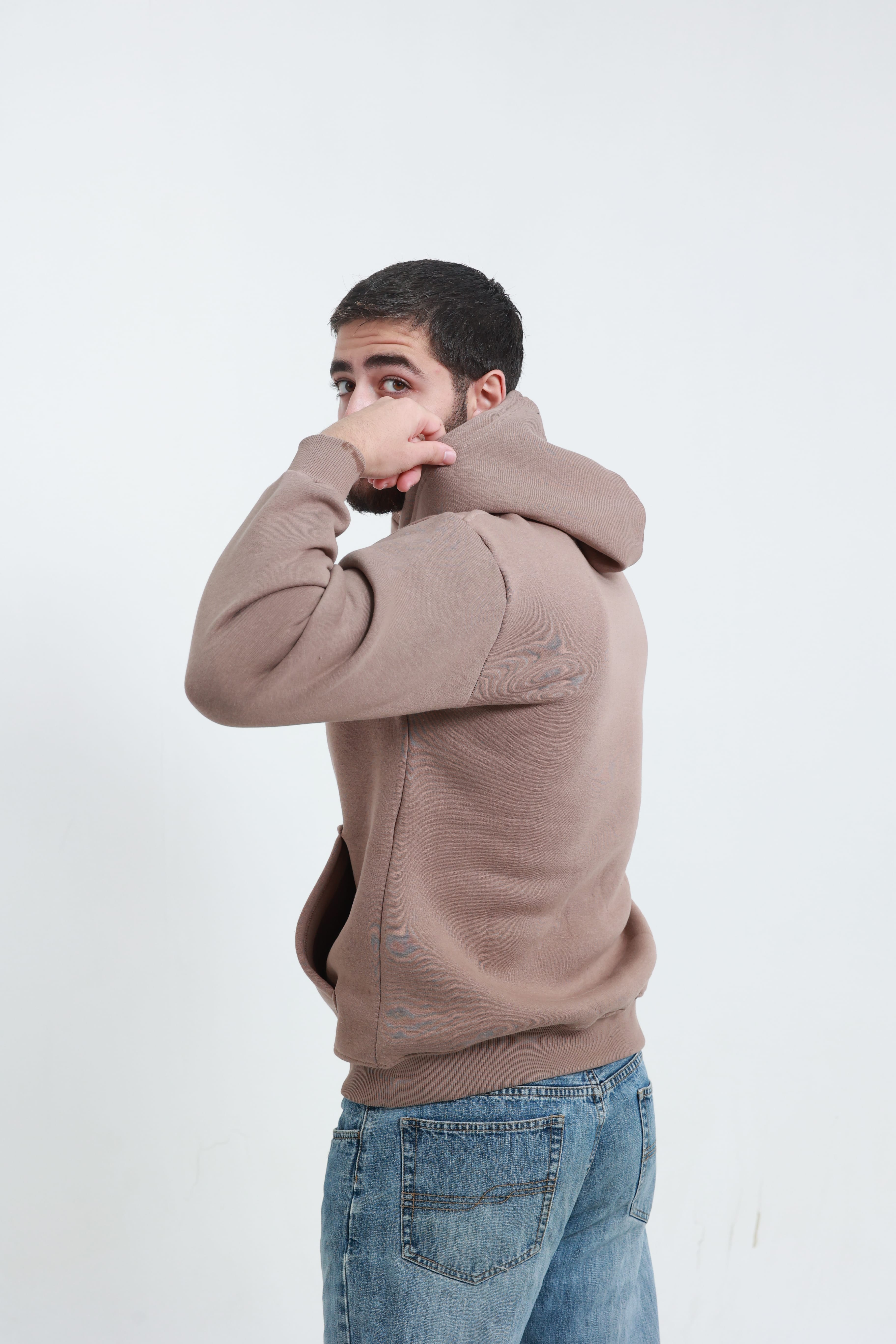 Kanguru Cepli Sweatshirt 3 İplik Kahverengi
