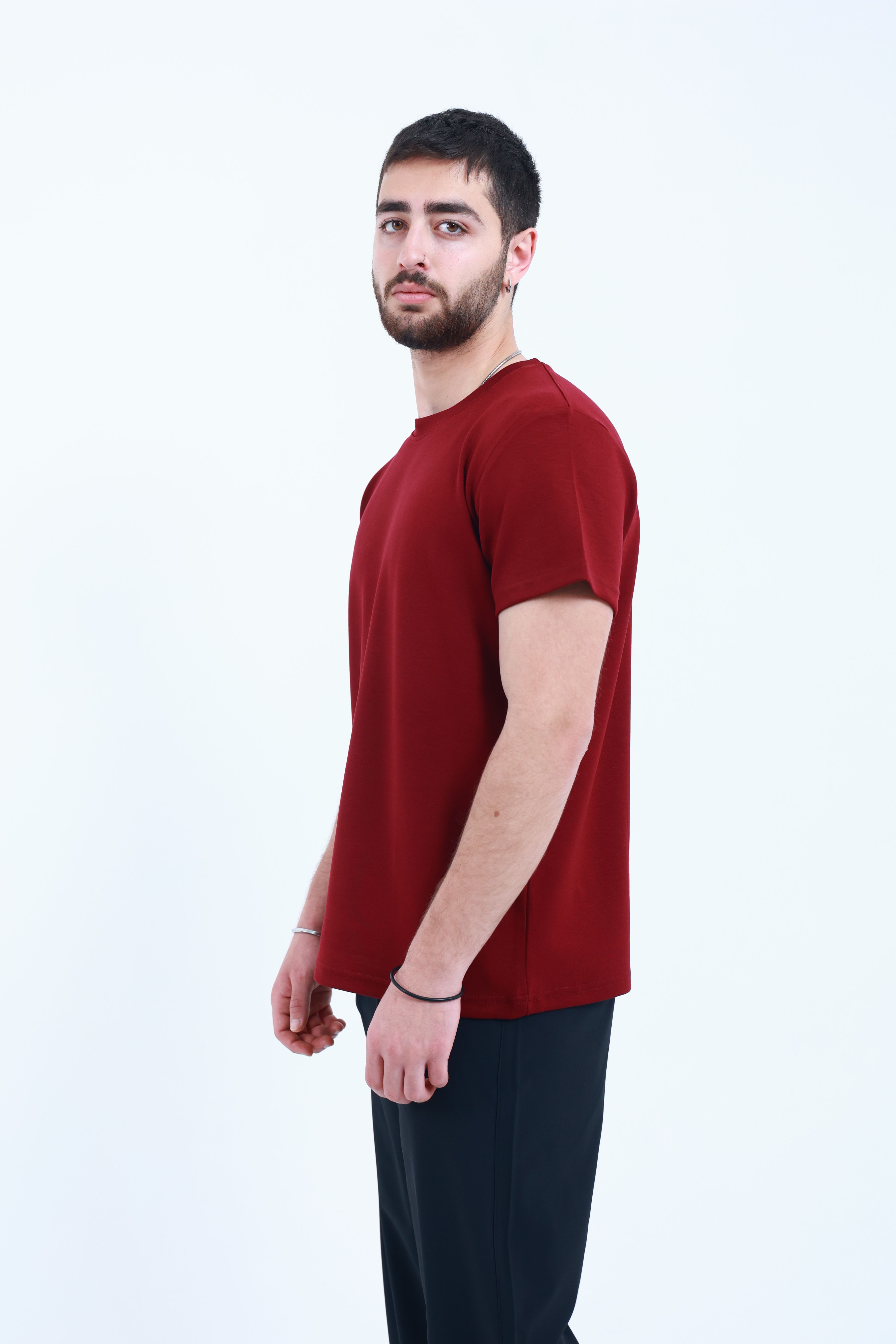 Modal Regular T-Shirt Bordo