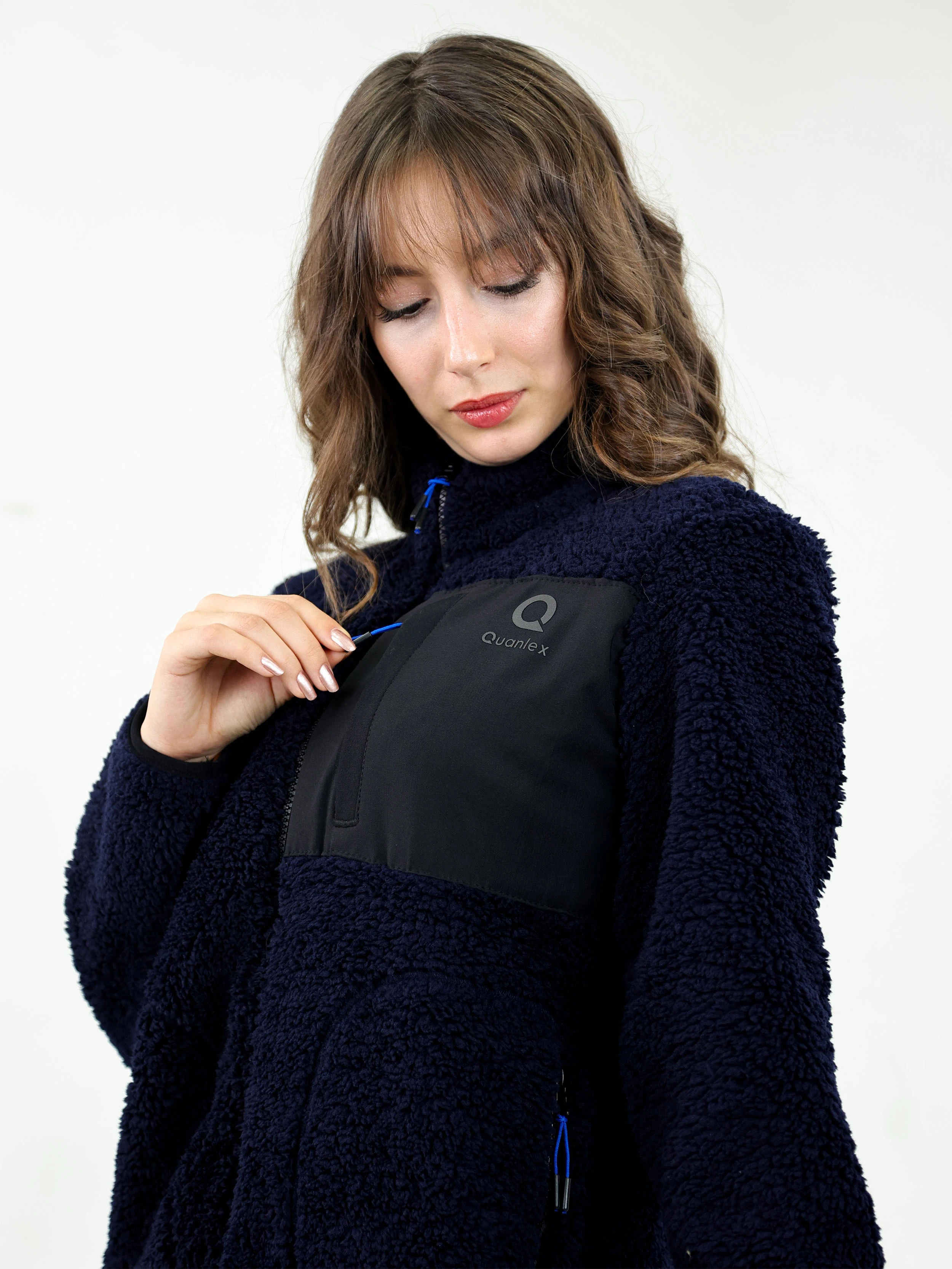 Lacivert Kadın Kuzu Welsoft Polar Ceket