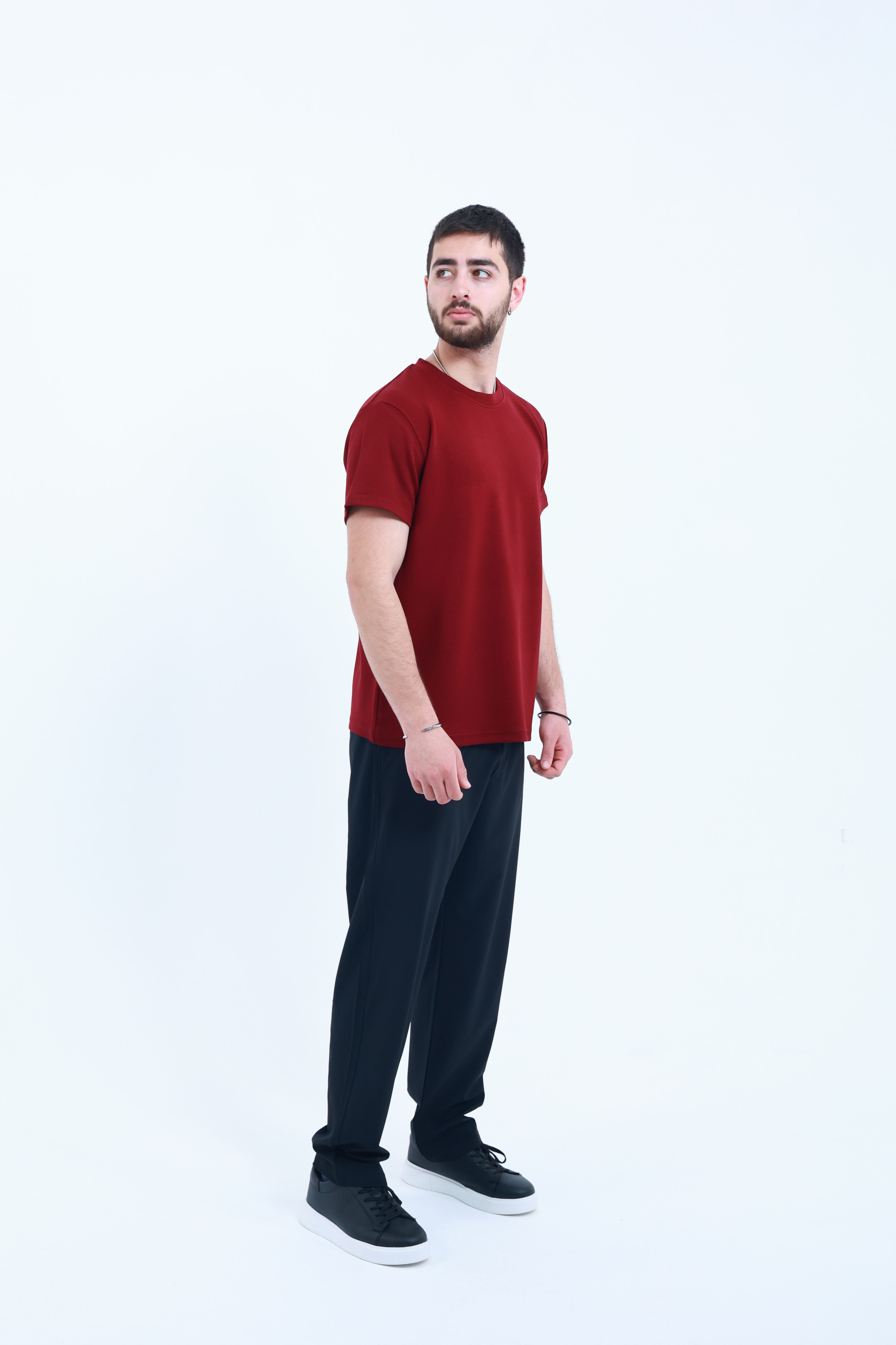 Modal Regular T-Shirt Bordo