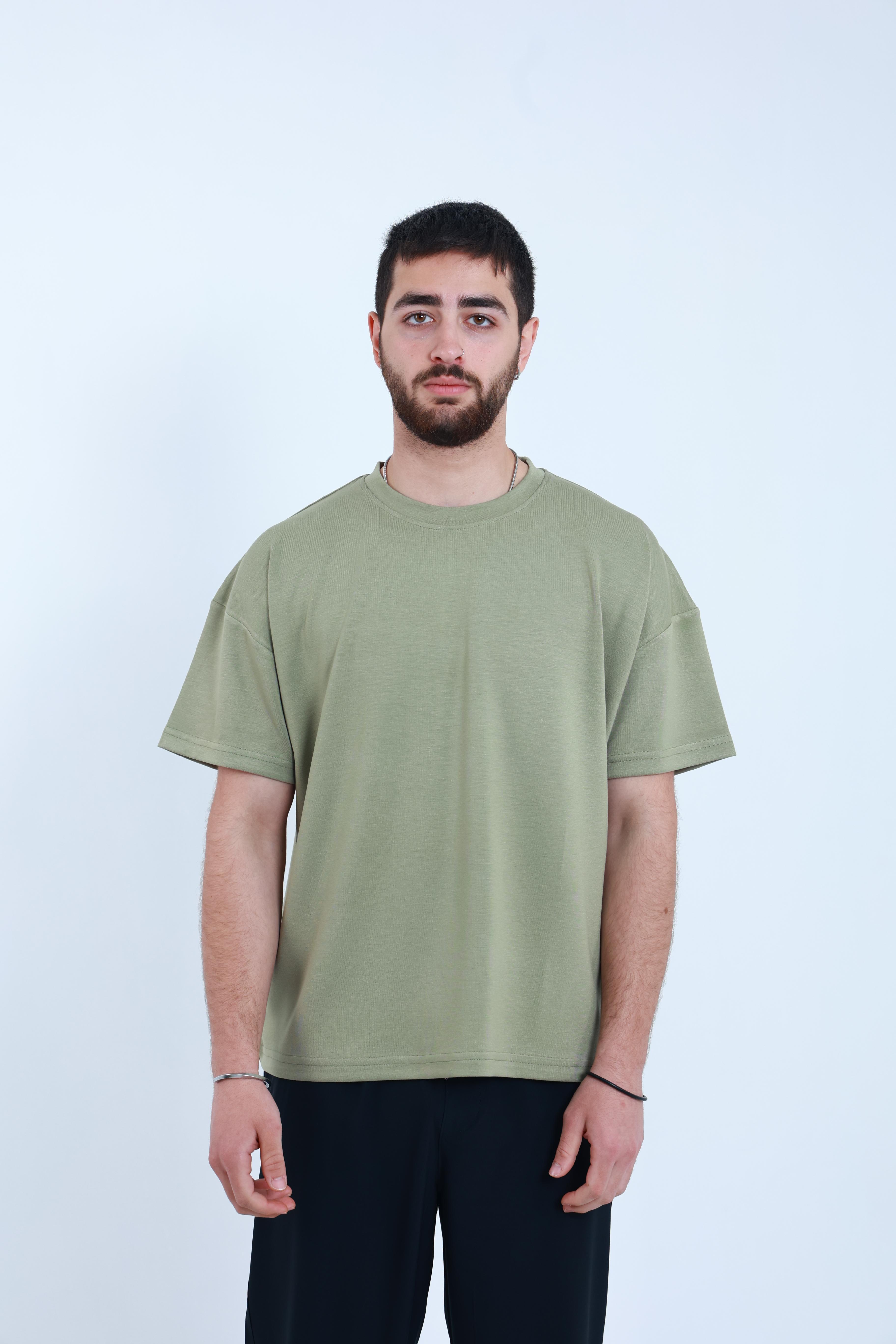 Modal Oversized T-Shirt Yeşil