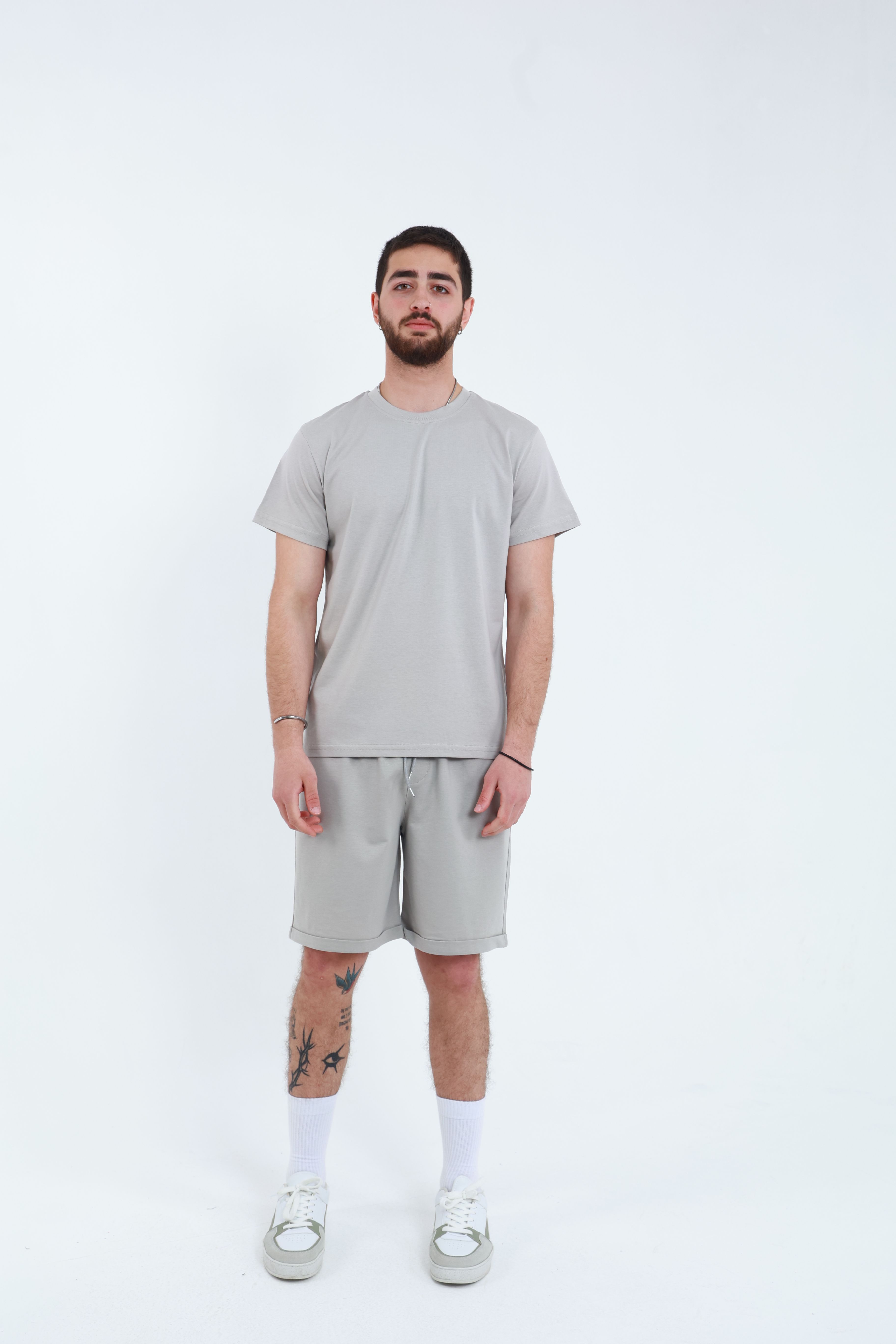 Erkek Penye Regular T-Shirt Taş