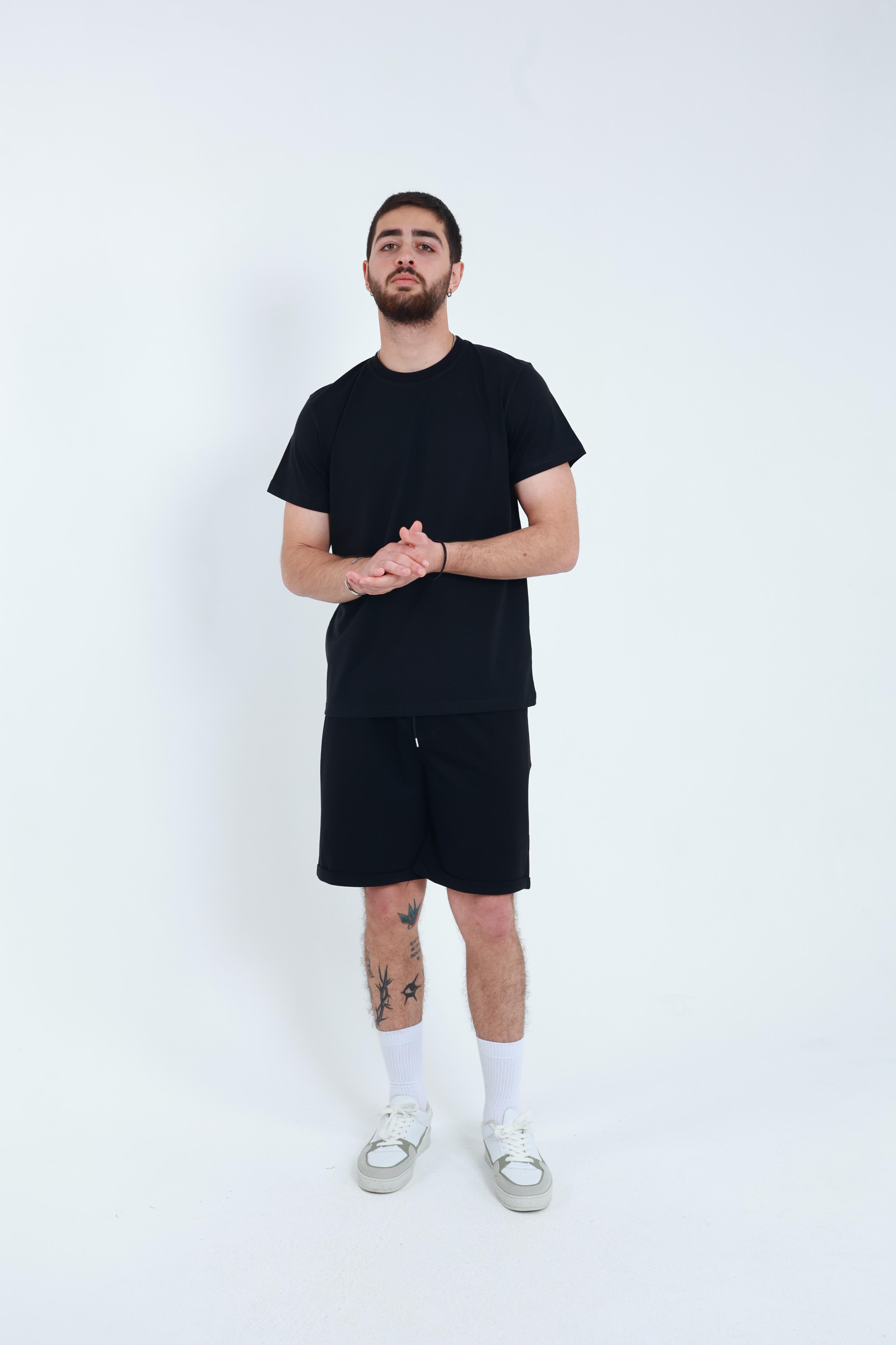 Şort T-Shirt Takım Siyah