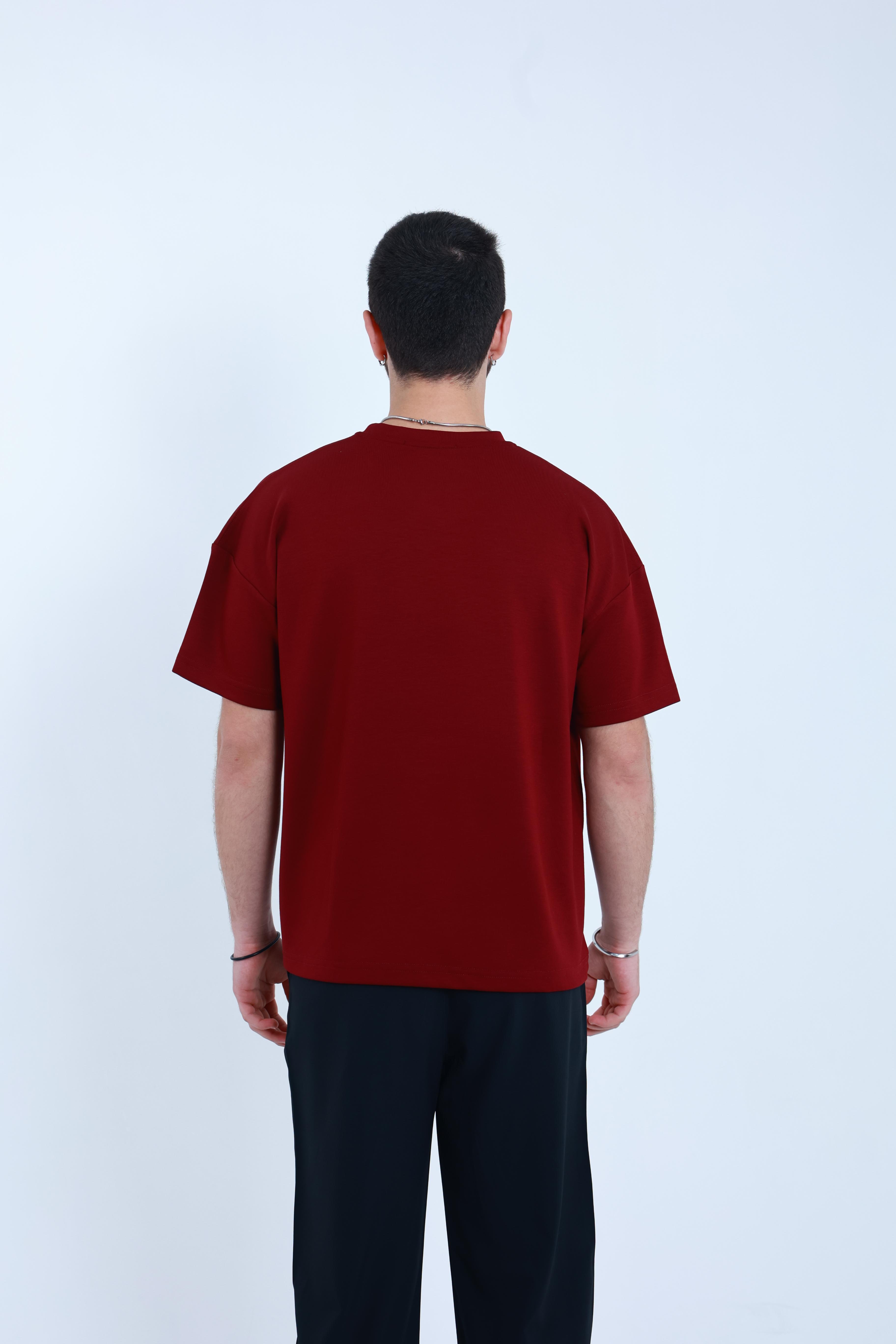 Modal Oversized T-Shirt Bordo