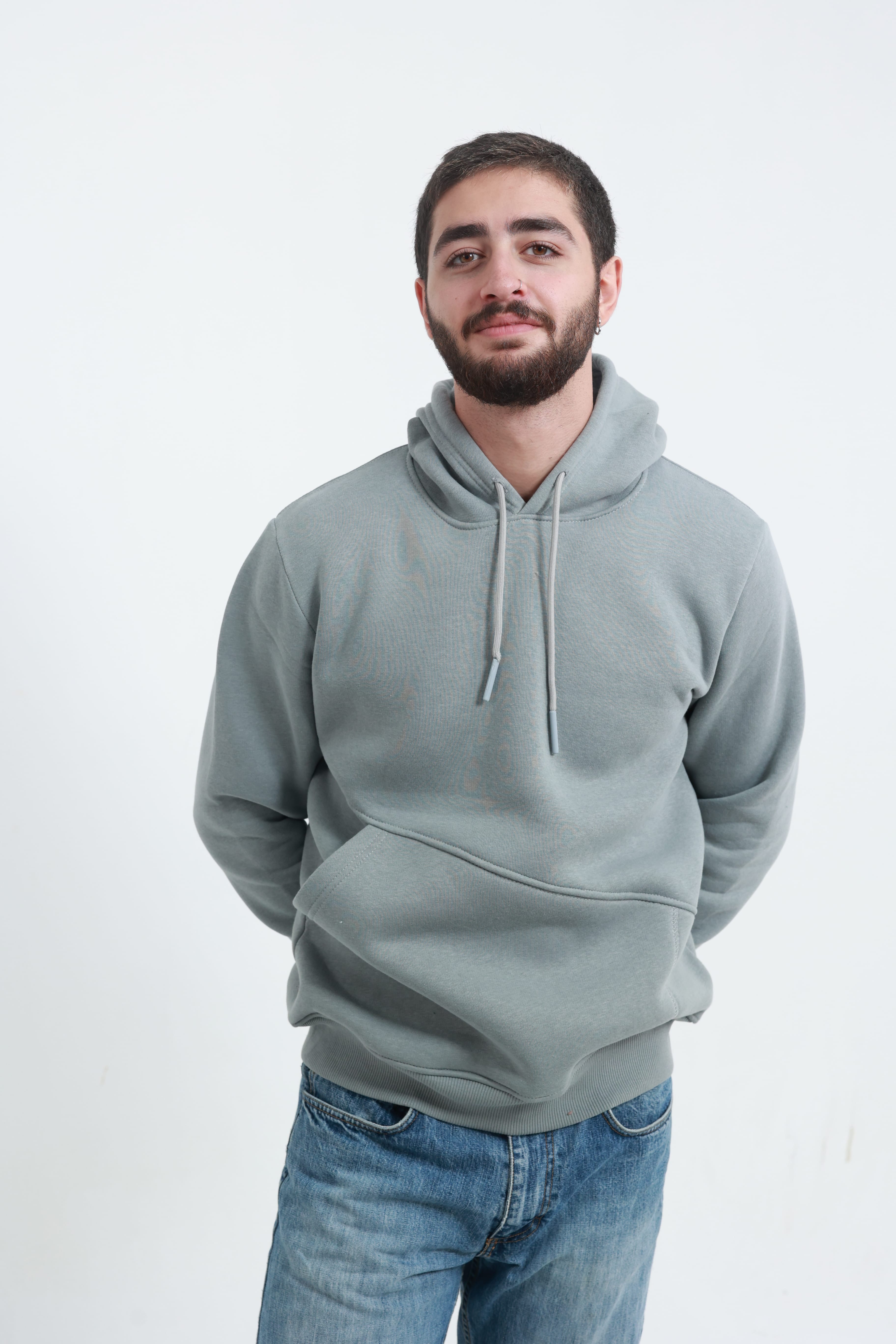 Erkek Yandan Cepli Sweatshirt Gri