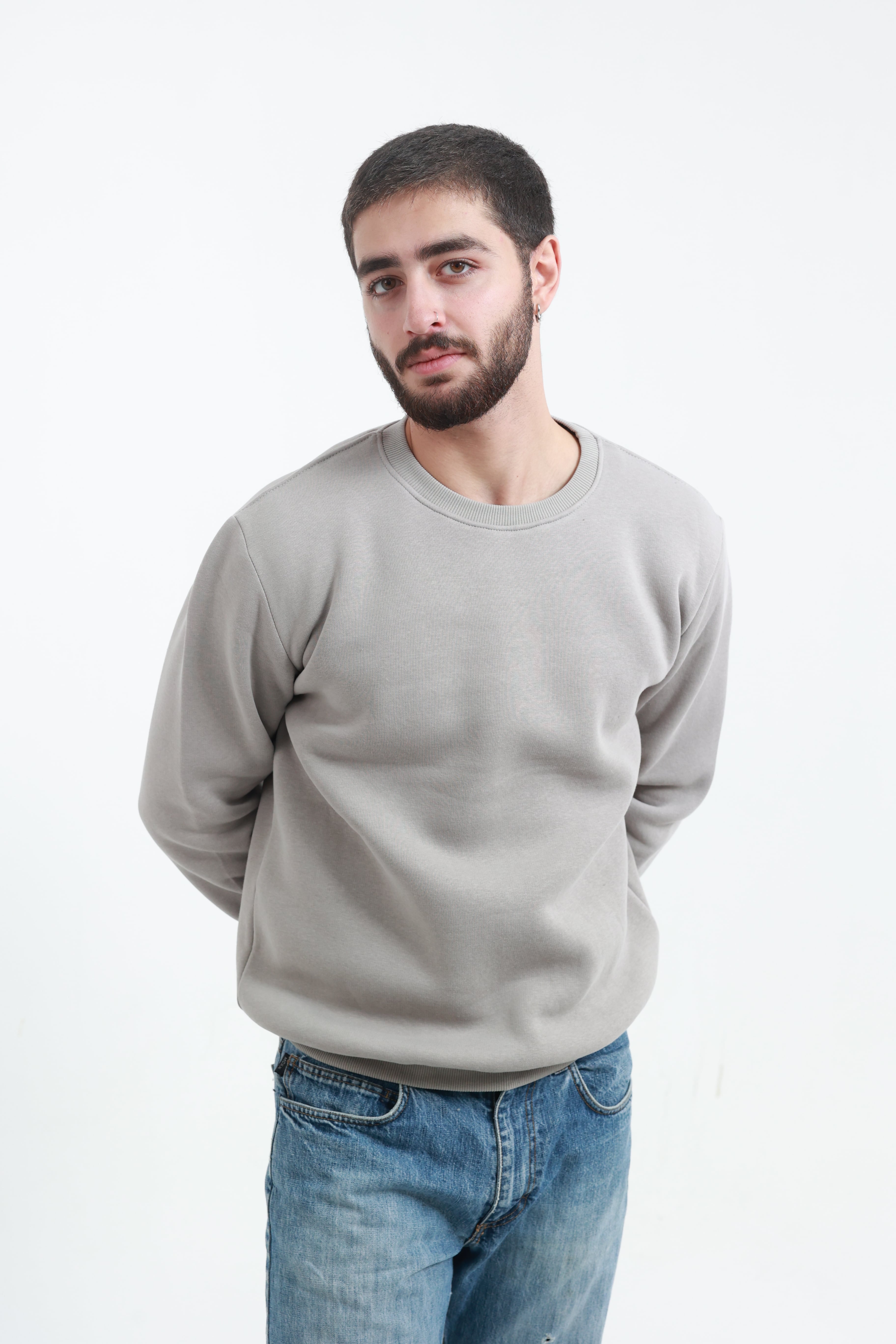 Taş Erkek Bisiklet Yaka Sweatshirt