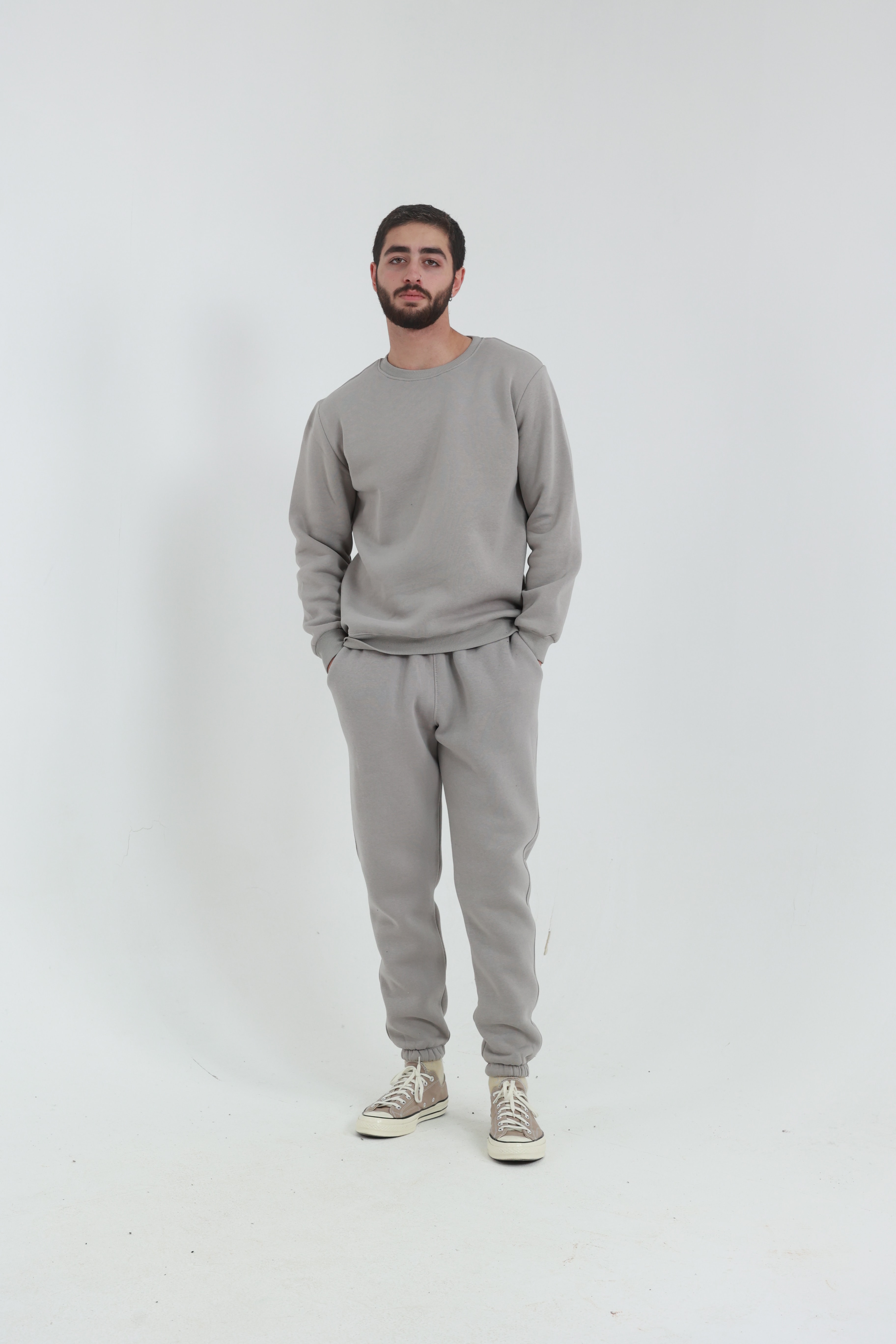 Taş Penye Regular Fit Bisiklet Yaka 3 İplik Eşofman Takım